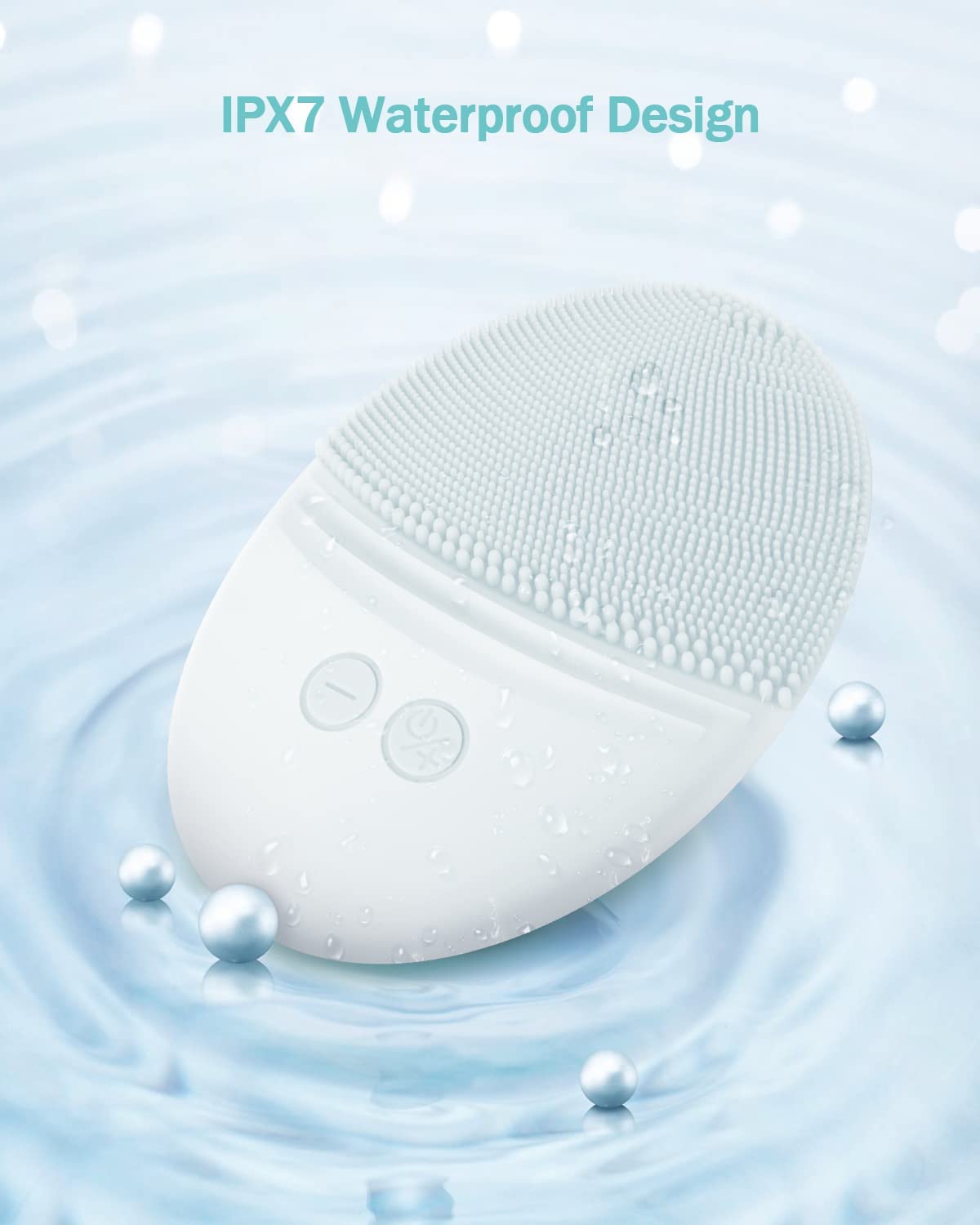 Ezbasics Facial Cleansing Brush Made With Ultra Hygienic Soft Silicone, Waterproof Sonic Vibrating Face Brush For Deep Cleansing