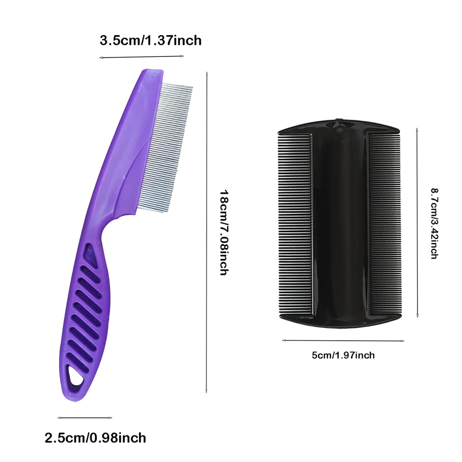2 Pcs Dandruff Scalp Psoriasis Comb Dandruff Removal Comb Stainless Steel Fine Tooth Comb Multifunctional Hair Grooming Scalp Sw