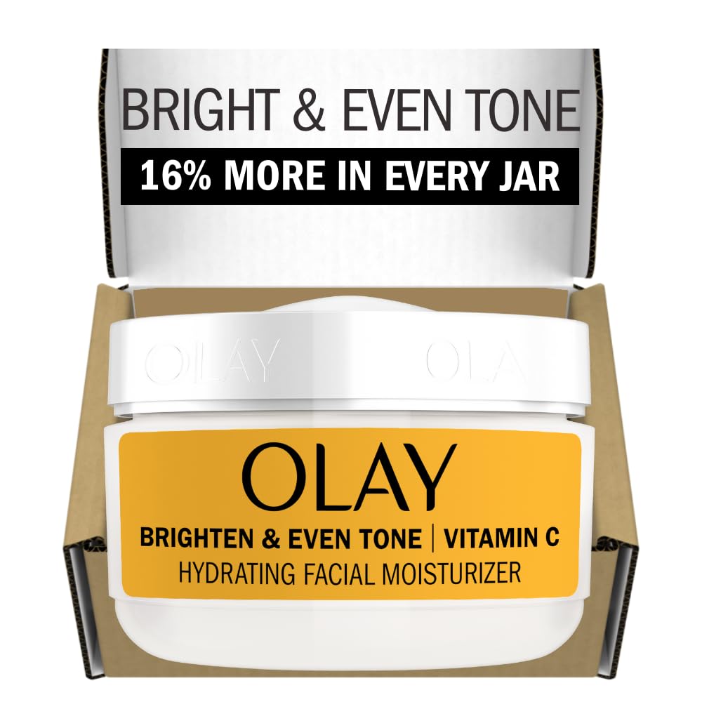 Olay Bright & Even Vitamin C With Lactic Acid Face Moisturizer, 2 Oz Lightweight Brightening Face Cream For Uneven Skin Tone, Re