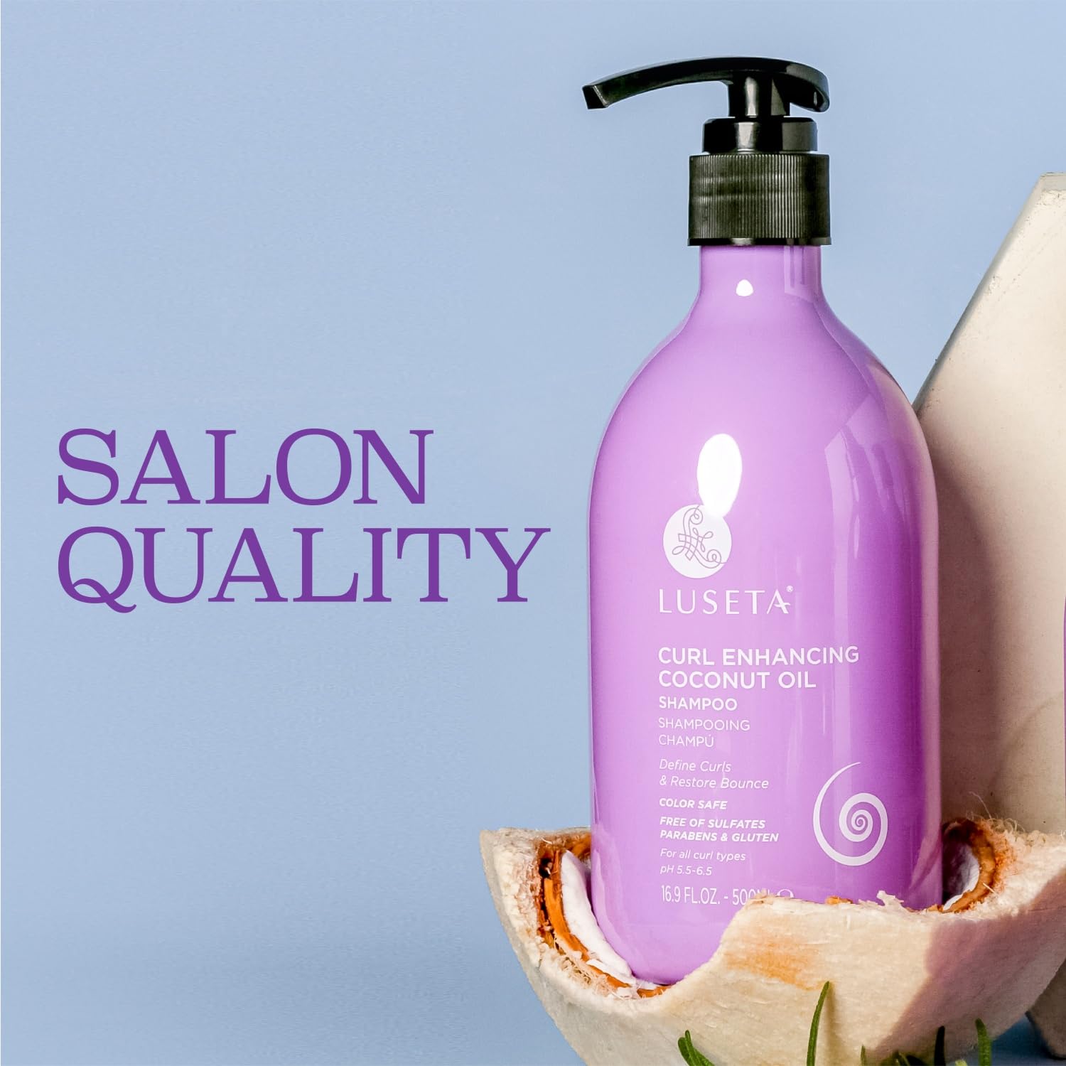 Luseta Curl Enhancing Shampoo Nourishing and Moisturizing for Curly Hair, Repair Damaged Hair, Restore Bounce 16.9 Oz, Gluten Fr