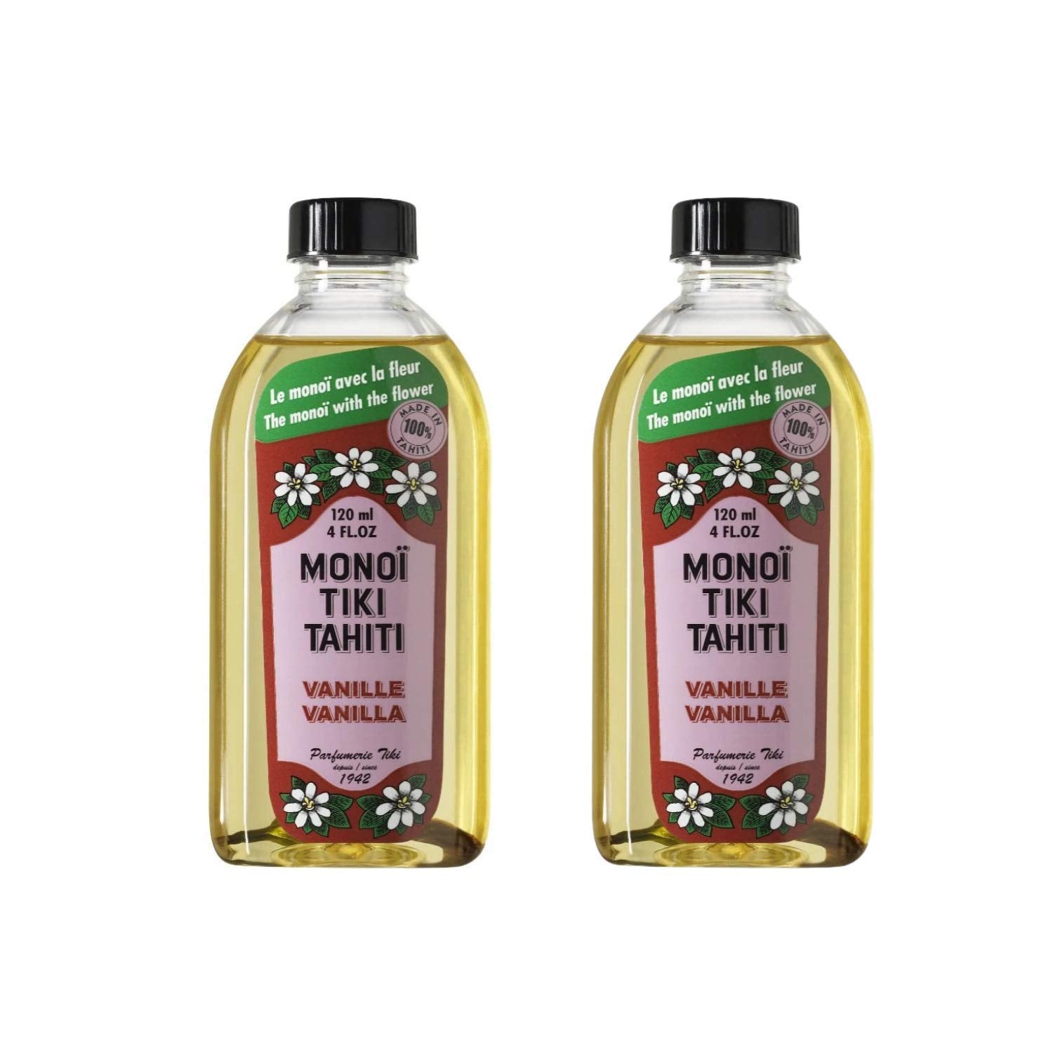 Monoi Tiare Tahiti Coconut Oil Vanilla - 4 Oz, Pack Of 2