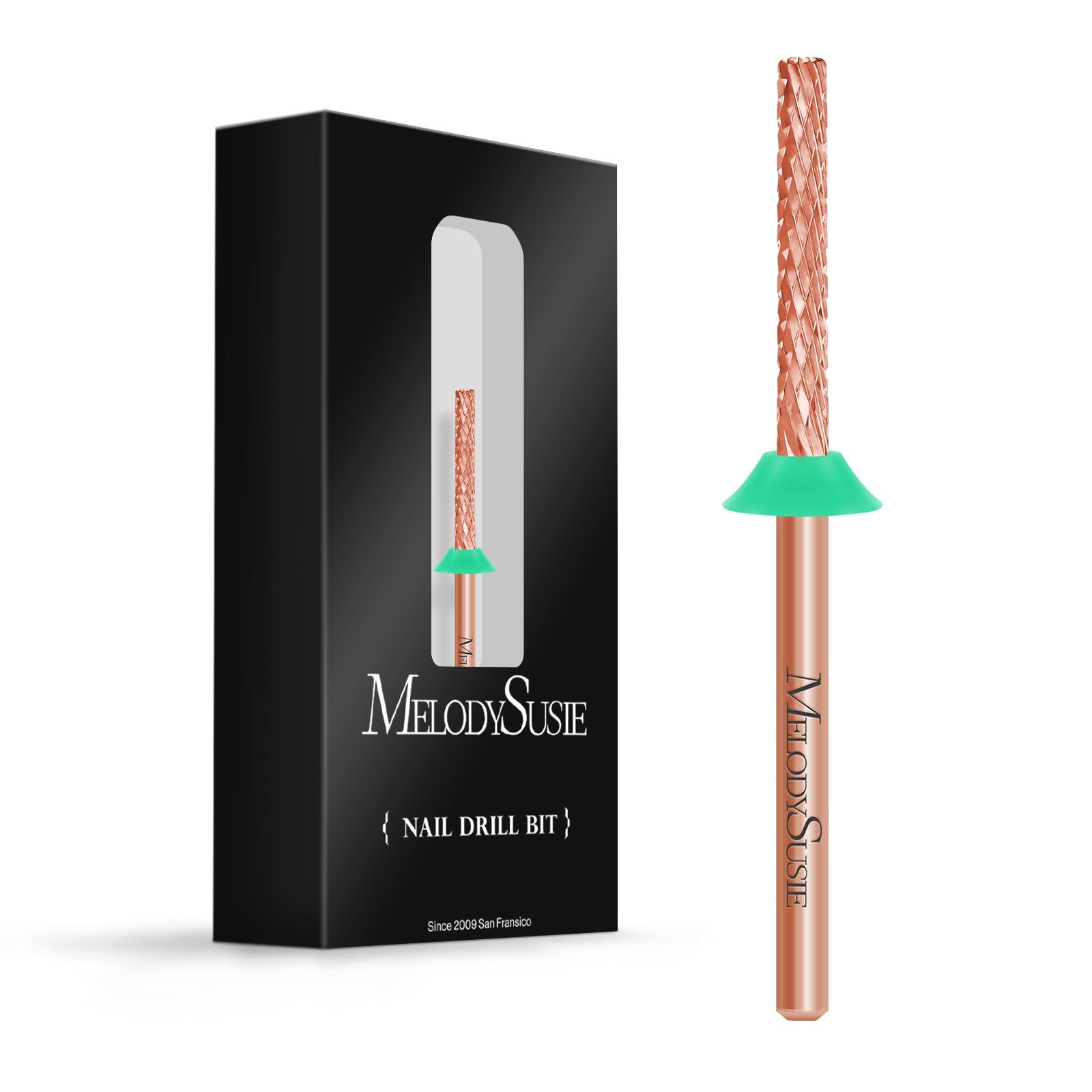 MelodySusie Super Long Mini Barrel Nail Buffer Bit, Professional Safety Carbide Nail Bit for Nail Bed File Cuticle Dead Skin Cle
