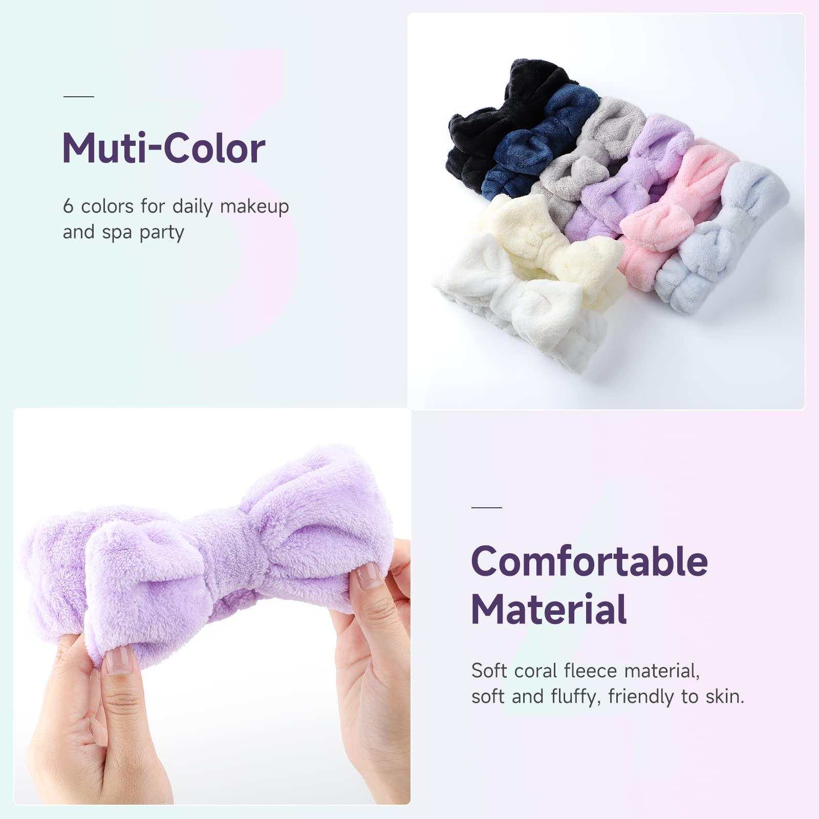 Wsyub Spa Headband, 8Pcs Makeup Headband,Headband For Washing Face, Shower Skin Care Fluffy Spa Headband For Woman Girl Teens Sl