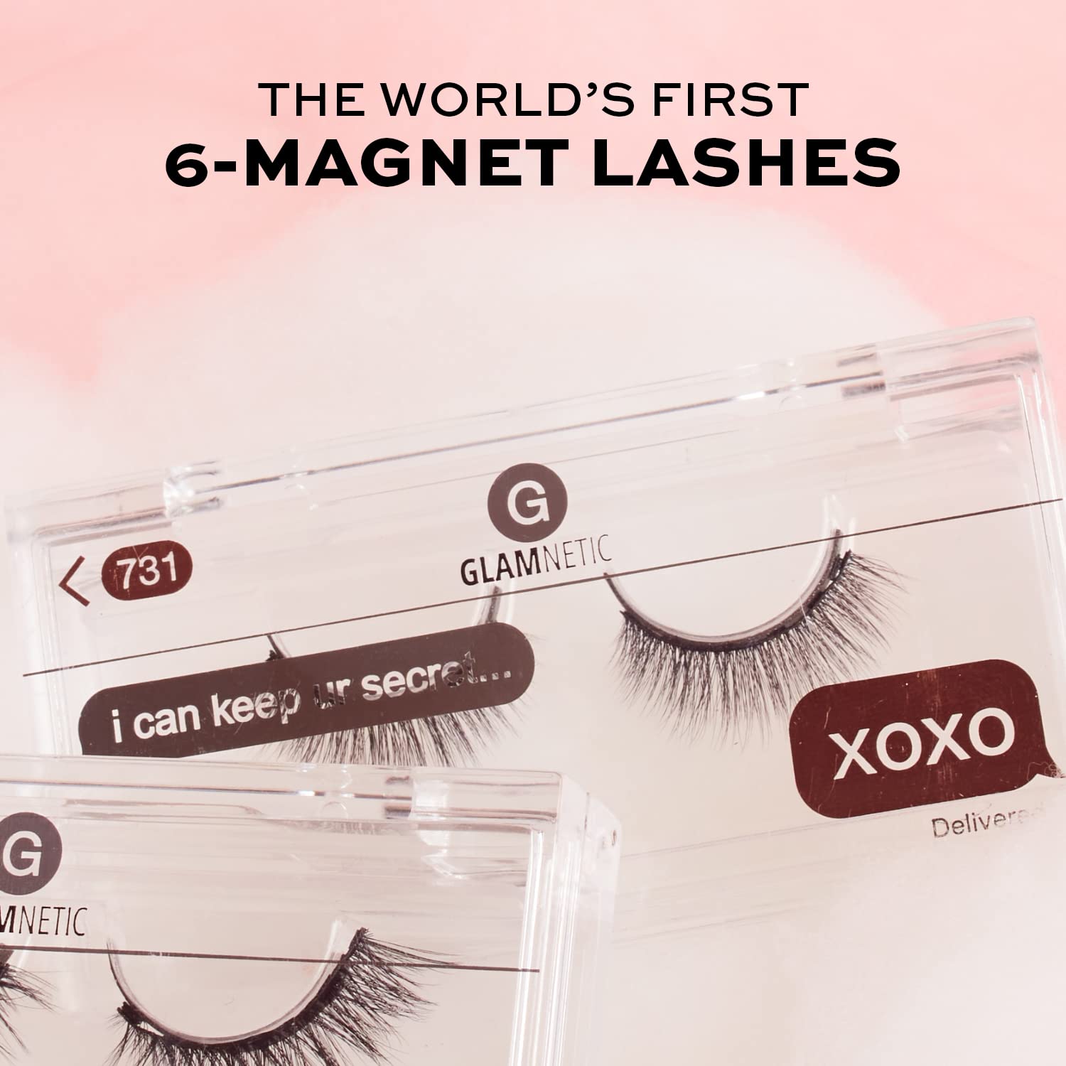 Glamnetic Magnetic Eyelashes - Xoxo | Short Magnetic Lashes, 60 Wears Reusable High Volume Faux Mink Lashes, Round - 1 Pair