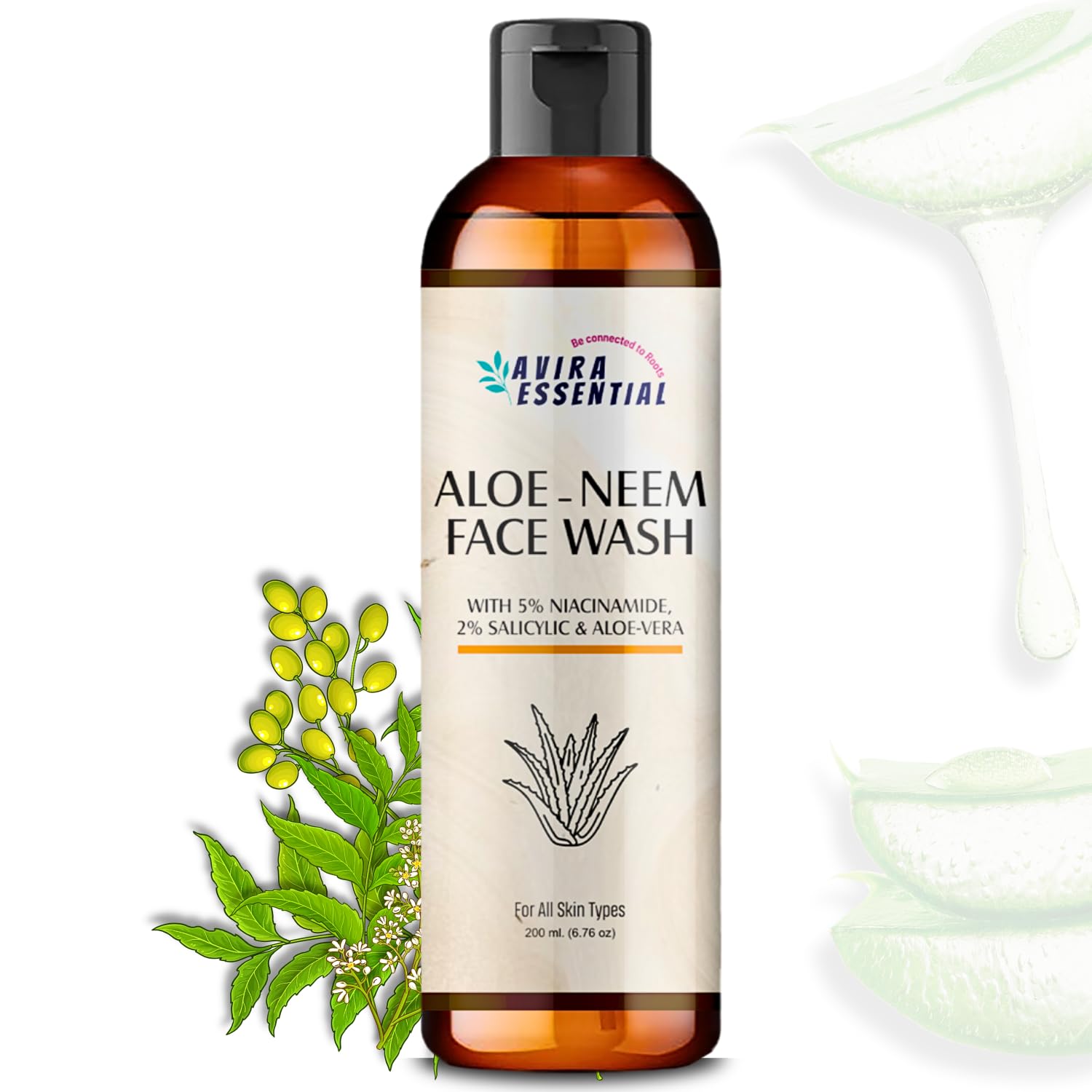 Anti Acne Facewash For Women & Men 2% Salicylic Acid & 5% Niacinamide Aloevera Neem Face Wash For Acne Prone Oily Skin, Sulfate 