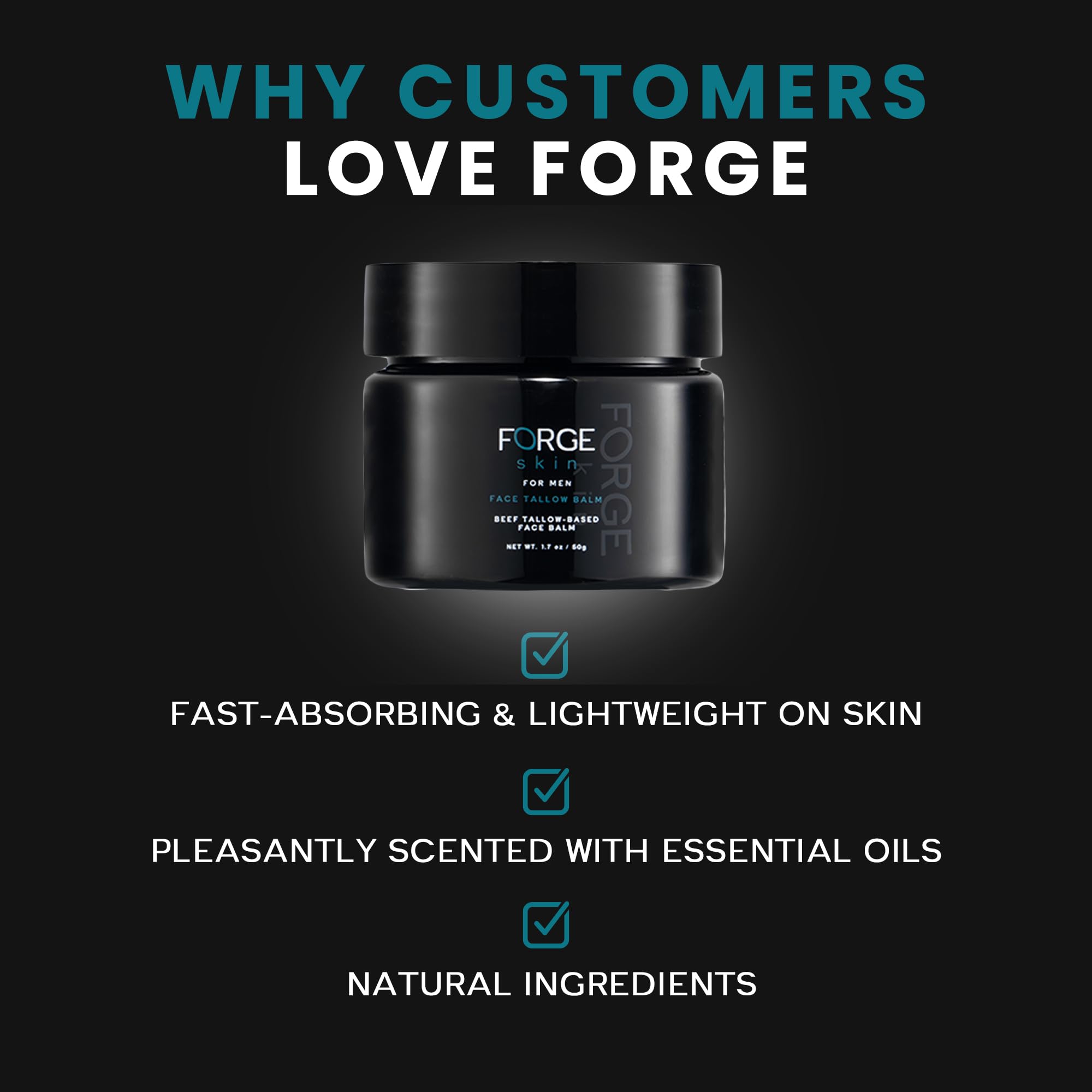 The Forge Skin Men'S Beef Tallow Balm For Skin | Beef Tallow For Skin Face Mens Skin Care Cream Facial Skincare Face Moisturizer