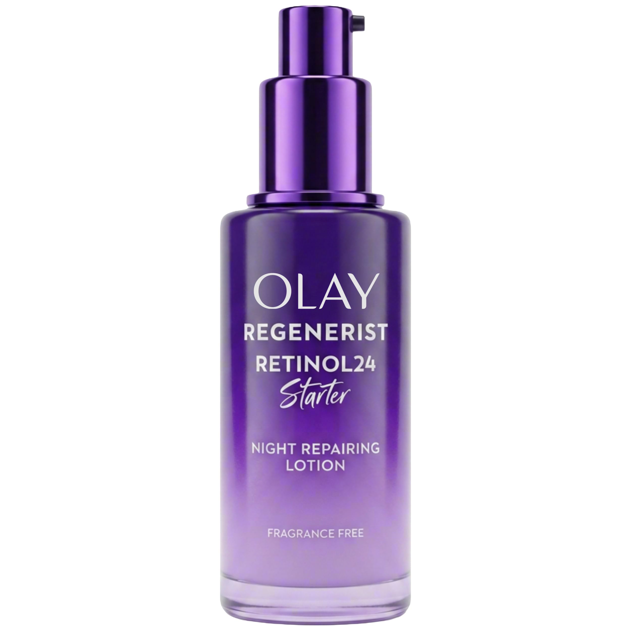 Olay Regenerist Retinol 24 Starter Night Repairing Lotion, Fragrance Free, Smooths & Evens Texture, 1.7 fl oz