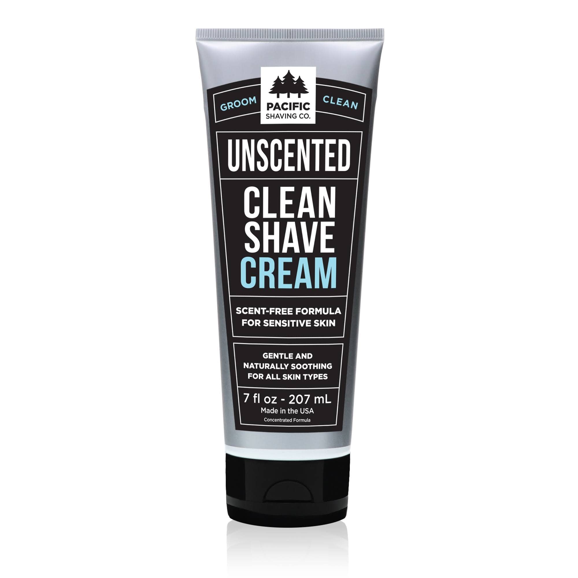 Pacific Shaving Company Clean Shaving Cream - Shea Butter + Vitamin E Shave Cream for Hydrated Sensitive Skin - Clean Formula fo