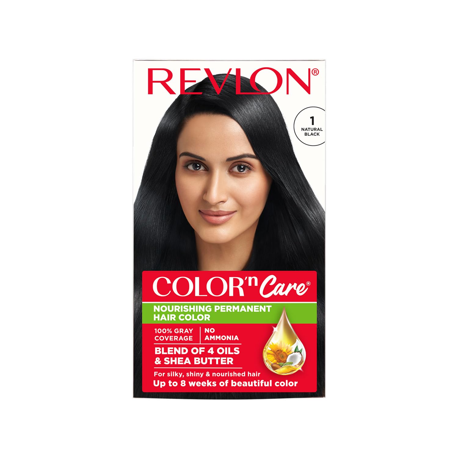 Revlon Color N Care Permanent Hair Color For Women Natural Black | Blend Of 4 OilS & Shea Butter| For Silky, Shiny & Nourished