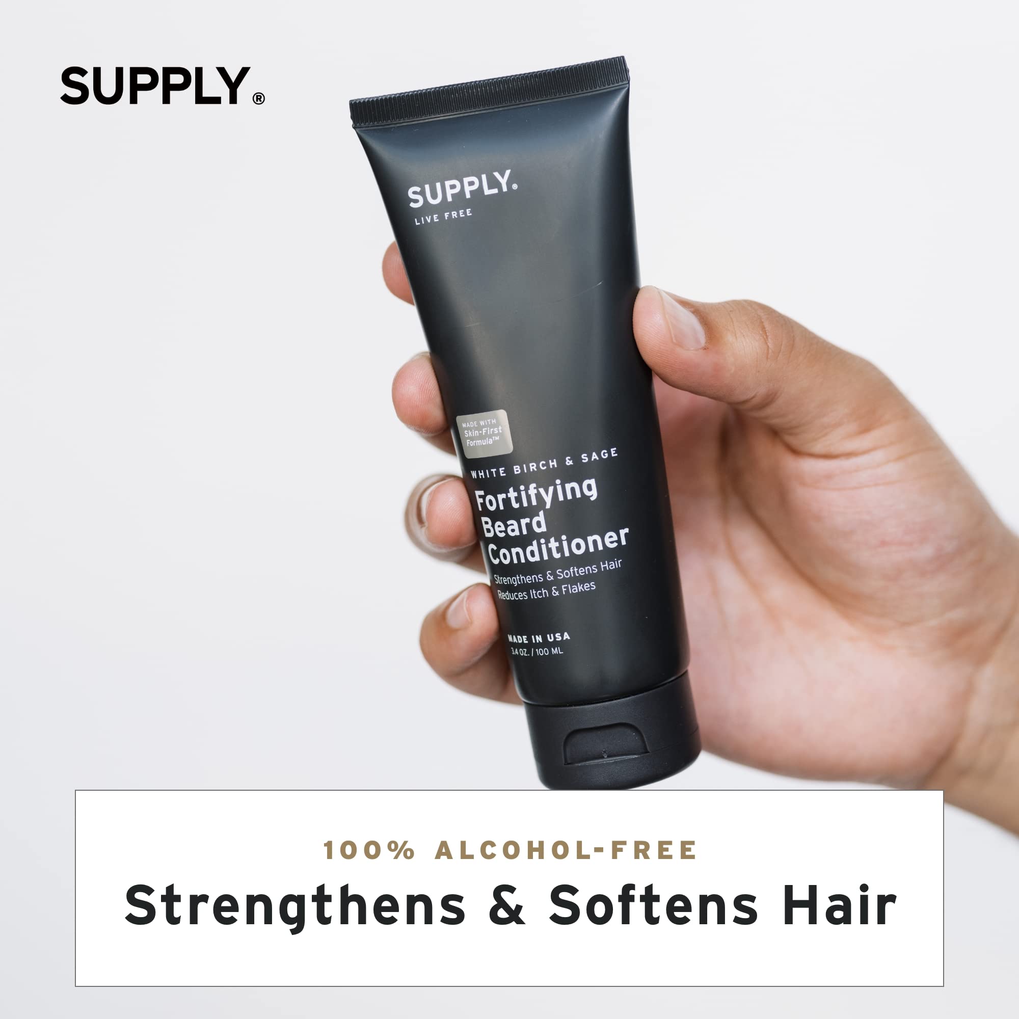 Supply Fortifying Beard Conditioner - Softens, Strengthens, and Nourishes - Prevents Dryness, Itchiness, and Split Ends - Natura