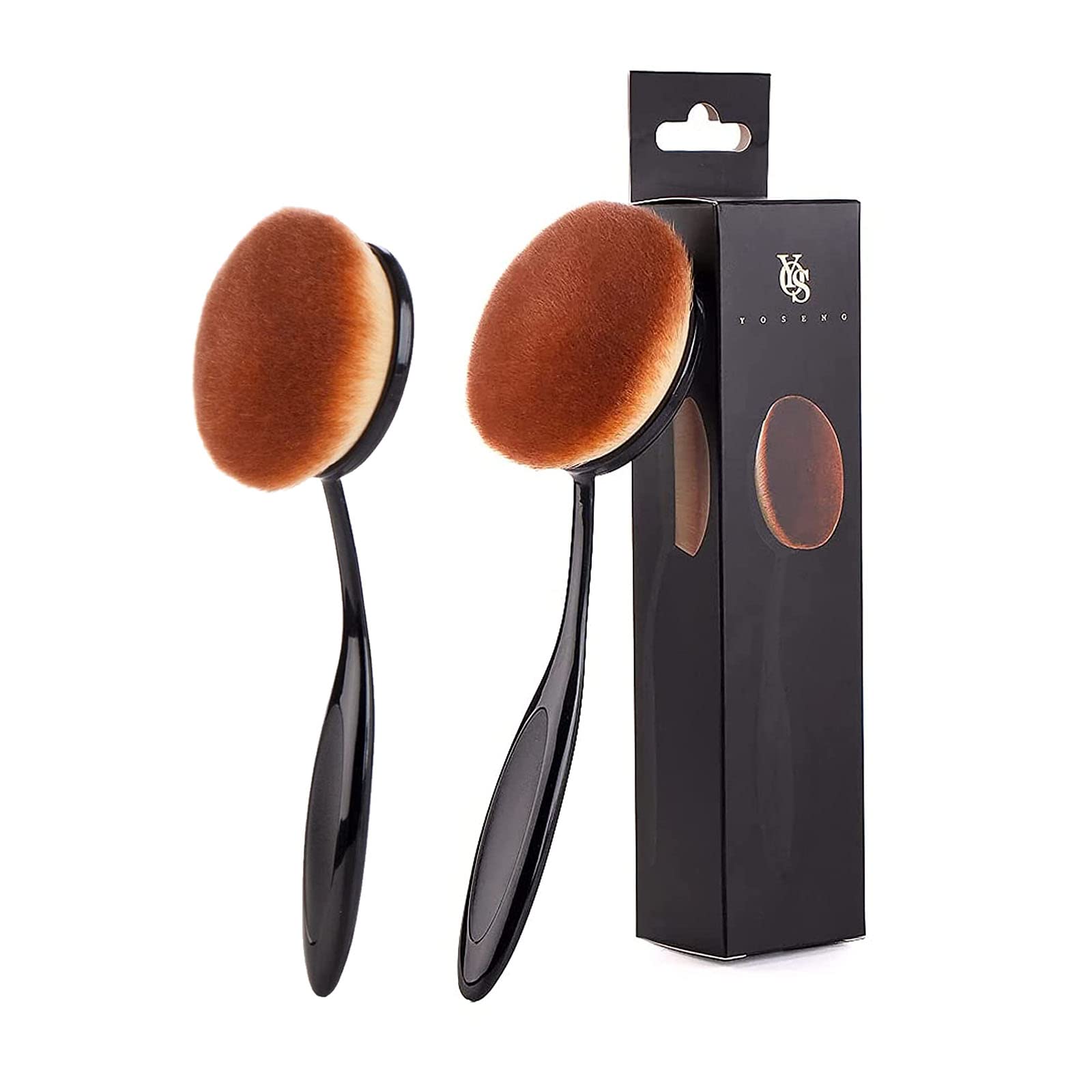 Yoseng Foundation Brush For Liquid Makeup,Oval Black Large Toothbrush makeup brushes Fast Flawless Application Liquid Cream Powd