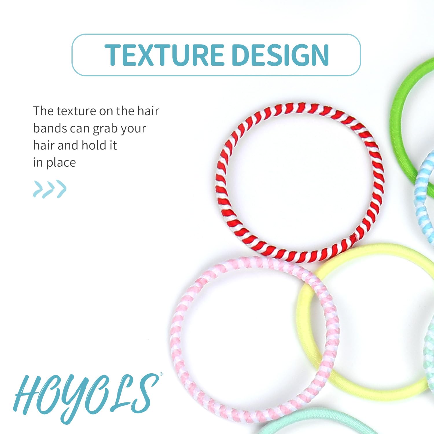 Hoyols Elastic Hair Ties No Damage, 4Mm Hair Bands For Women'S Hair, Thick Ponytail Holders For Girls Men Long Thick Curly Hair