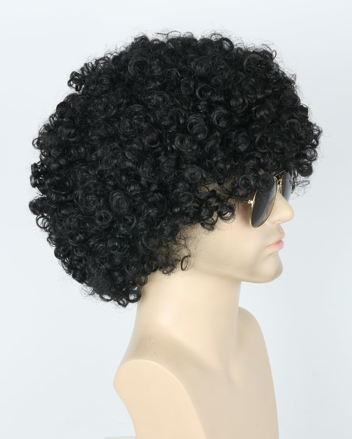 Topcosplay Black Afro Wig for Men or Women 70s 80s Disco Rocker Wig Costume Party Wigs