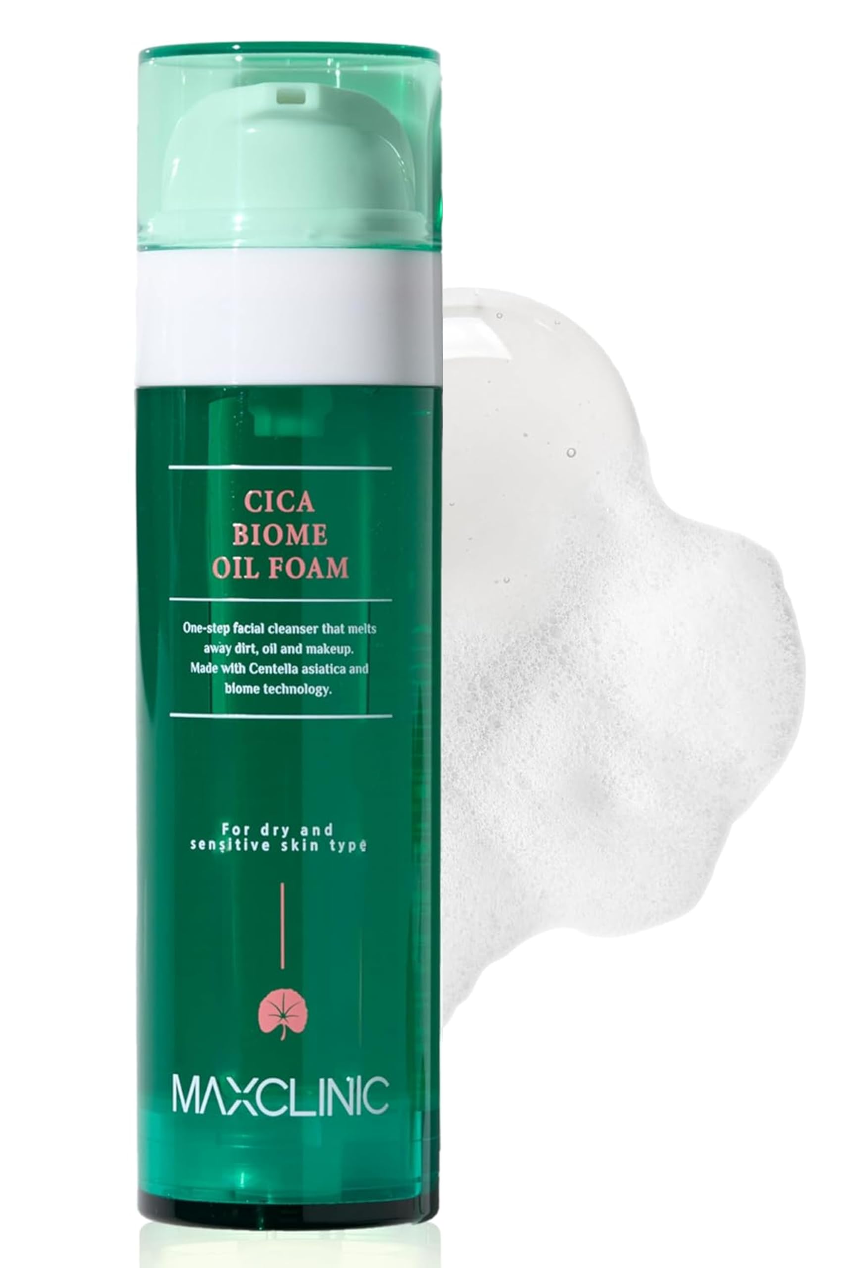 Maxclinic [K-Beauty] Cica Biome Cleansing Oil To Foam | Daily Face Wash Oil Based Cleanser To Foam | Korean Oil Foaming Face Cle