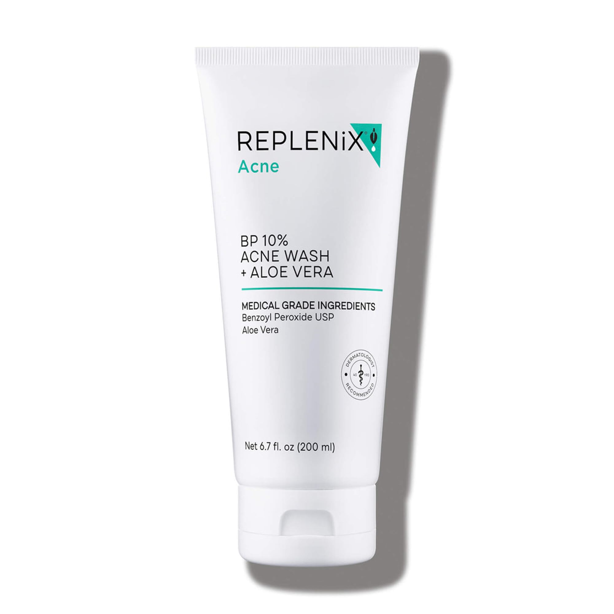 Replenix BP 10% Acne Wash + Aloe Vera, Oil-Free Benzoyl Peroxide Face Cleanser with Medical-Grade Ingredients for Acne-Prone Ski