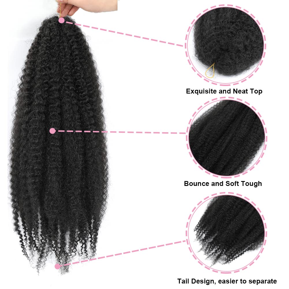 Dansama Marley Braiding Hair 24 Inch Marley Hair For Goddess Locs Crochet Hair Marley Hair For Twists Hair Extensions (24 Inch (