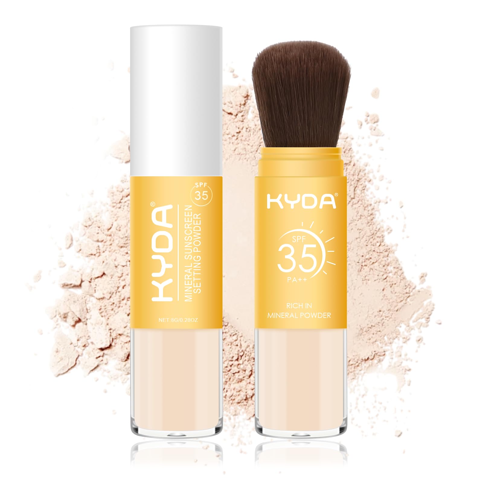 Mineral Sunscreen Loose Powder for Face & Scalp, SPF 35 Mineral Scalp Sunscreen, Lasting Oil Control Matte Loose Powder, Lightwe