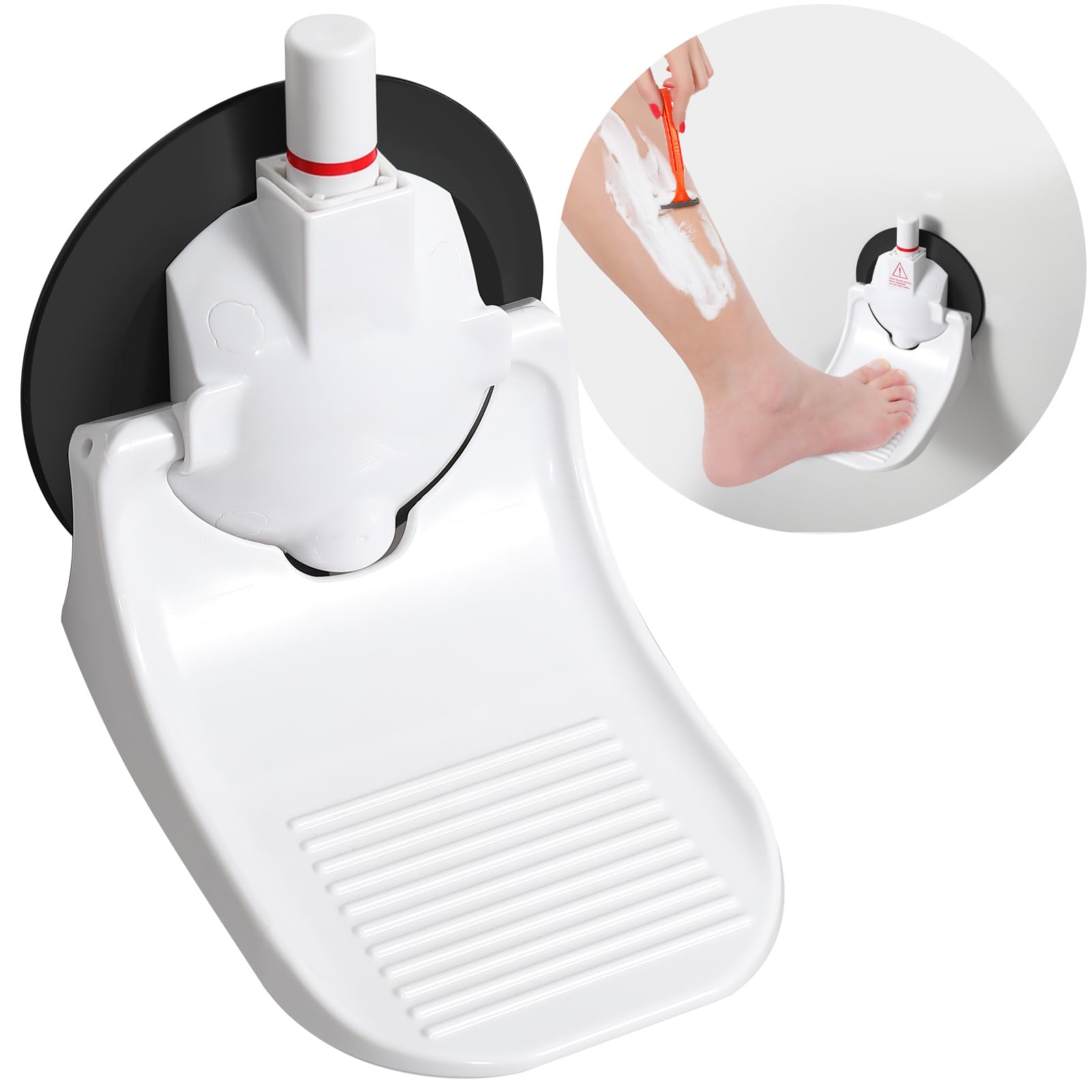 Shower Foot Rest For Shaving Legs With 2024 Upgraded Industrial Suction Cup, Load Capacity 337 Pounds, No Drilling Non-Slip Bath