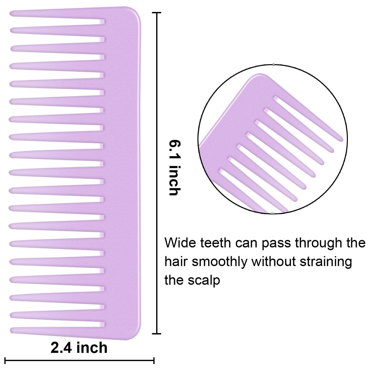 Wide Tooth Comb And Large Hair Detangling Comb For Long Hair, Curly Hair, Wet Hair, No Handle Detangler Comb Styling Shampoo Com