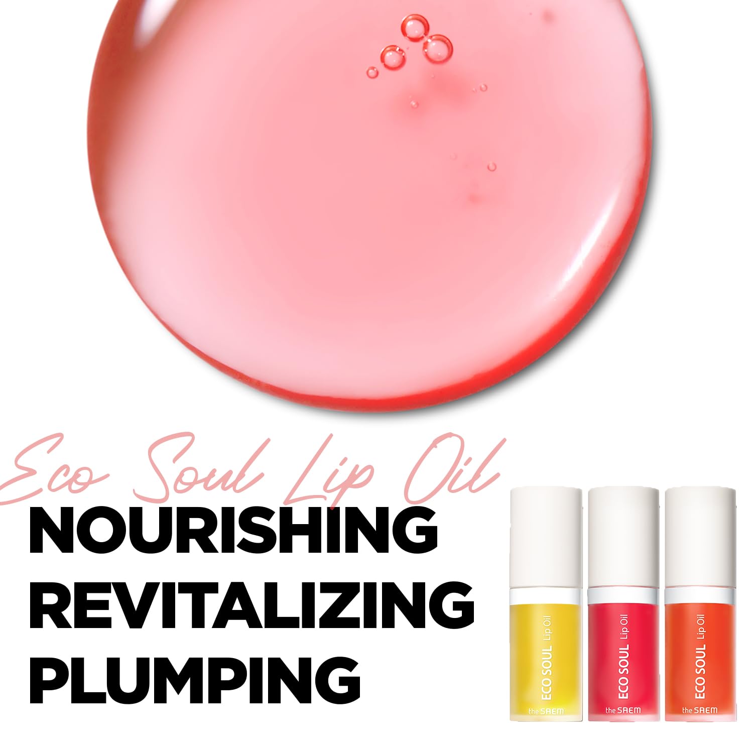 Thesaem Eco Soul Lip Oil 02 Berry - Plumping & Hydrating Lip Oil To Nourish & Moisturize Lips - Berry Extract & Rose Water - Lip