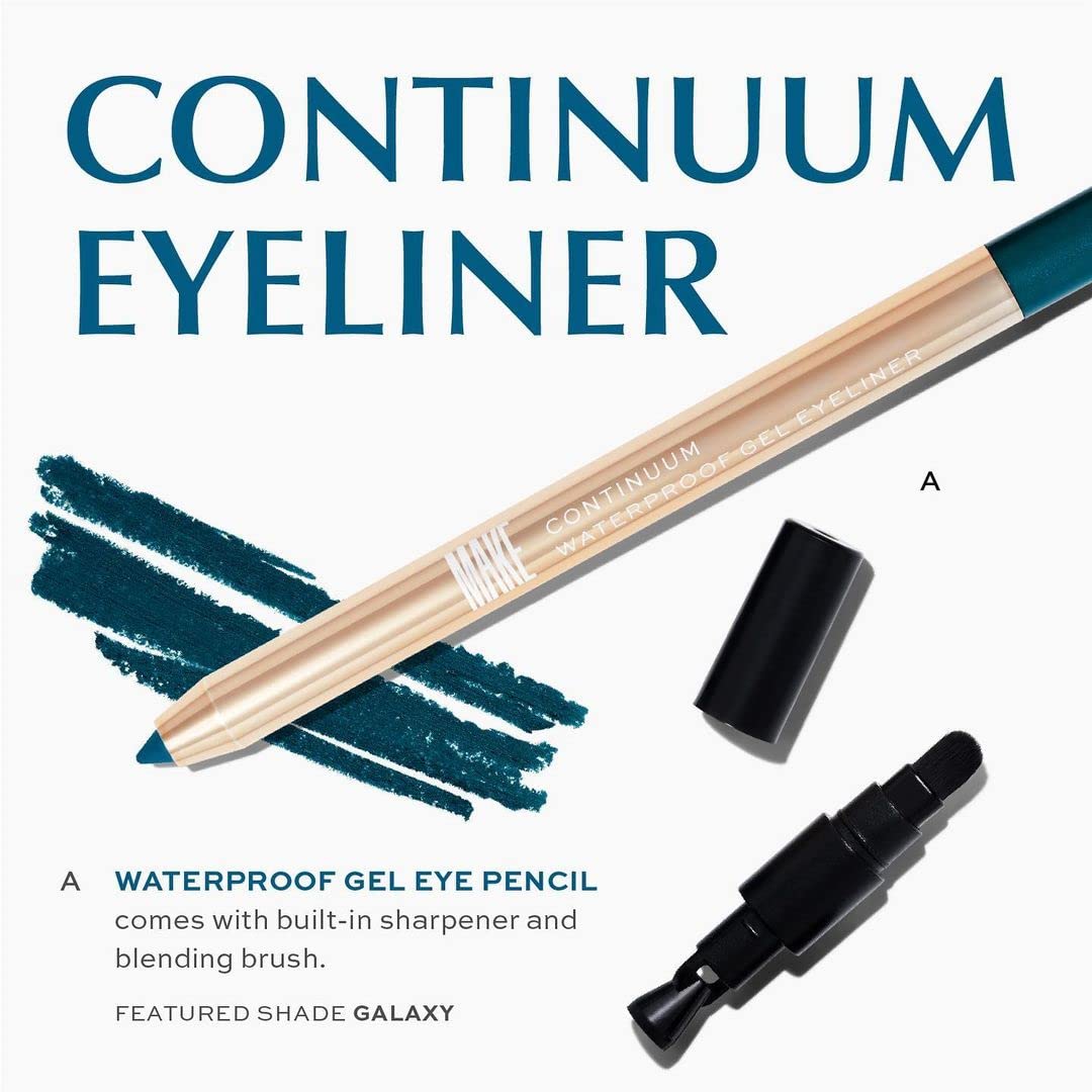 Make Continuum Waterproof Gel Eyeliner - Dark Brown Eyeliner Pencil - Smudge-Proof Professional Makeup - Brown/Black Eyeliner Pe