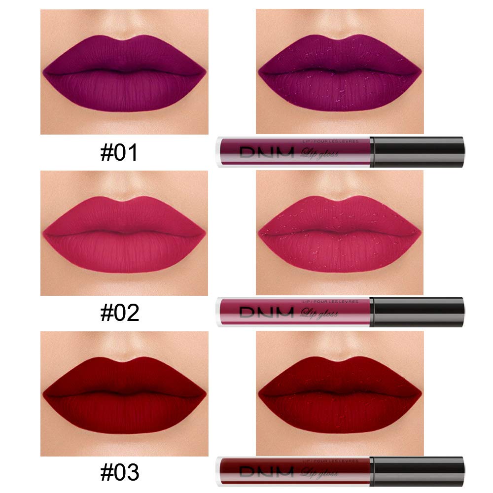 Amy'S Diary 3Pcs Dark Red Purple Matte Liquid Lipstick Sets, Matte Lipstick Lip Stain Long Lasting 24 Waterproof Lip Gloss Gift