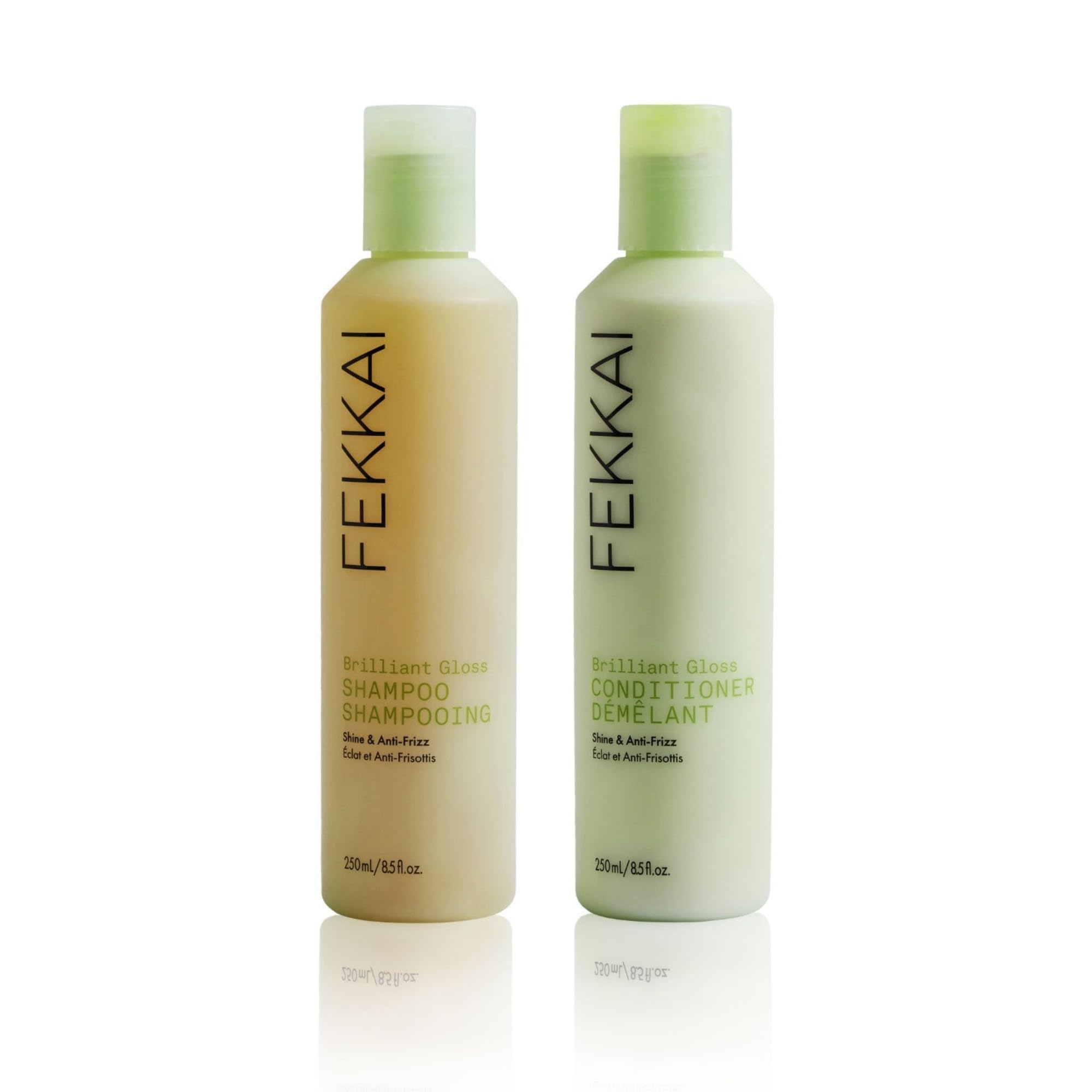 FEKKAI Brilliant Gloss Shampoo (2 oz) + Conditioner (2 oz) - Transforms Hair with 4X Shine - Free of Sulfates, Parabens, Phthala