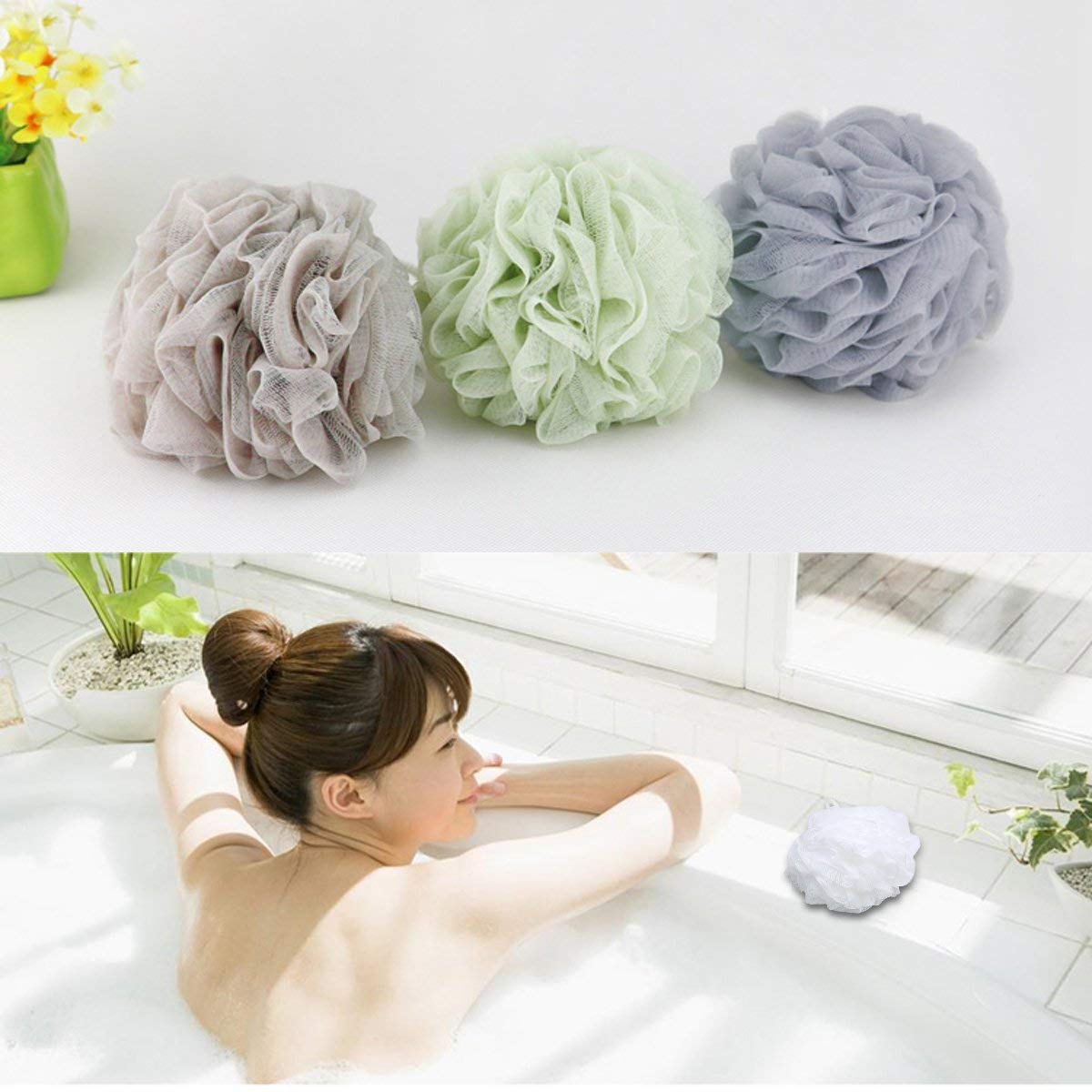 Btyms Bath Sponge Shower Loofahs 60G Mesh Pouf Bath Scrunchies Body Wash Puff Shower Puff - Pack Of 4