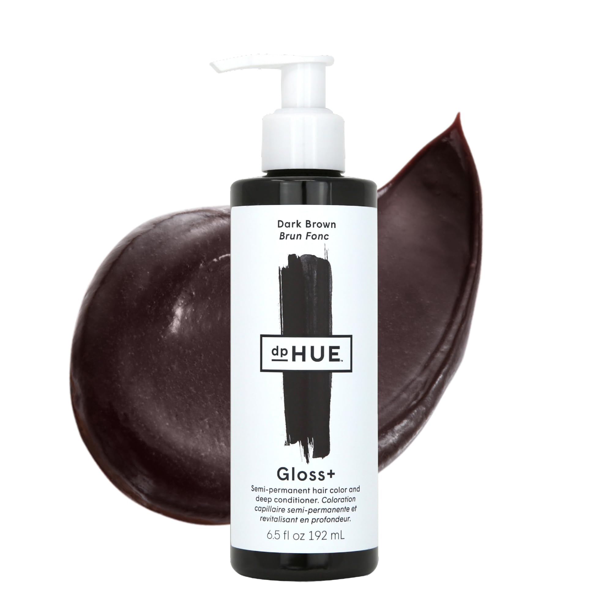 dpHUE Gloss+, Dark Brown - 6.5 oz (8-12 Applications) - Semi-Permanent Hair Color & Conditioner - Lasts Up to Eight Washes - Par
