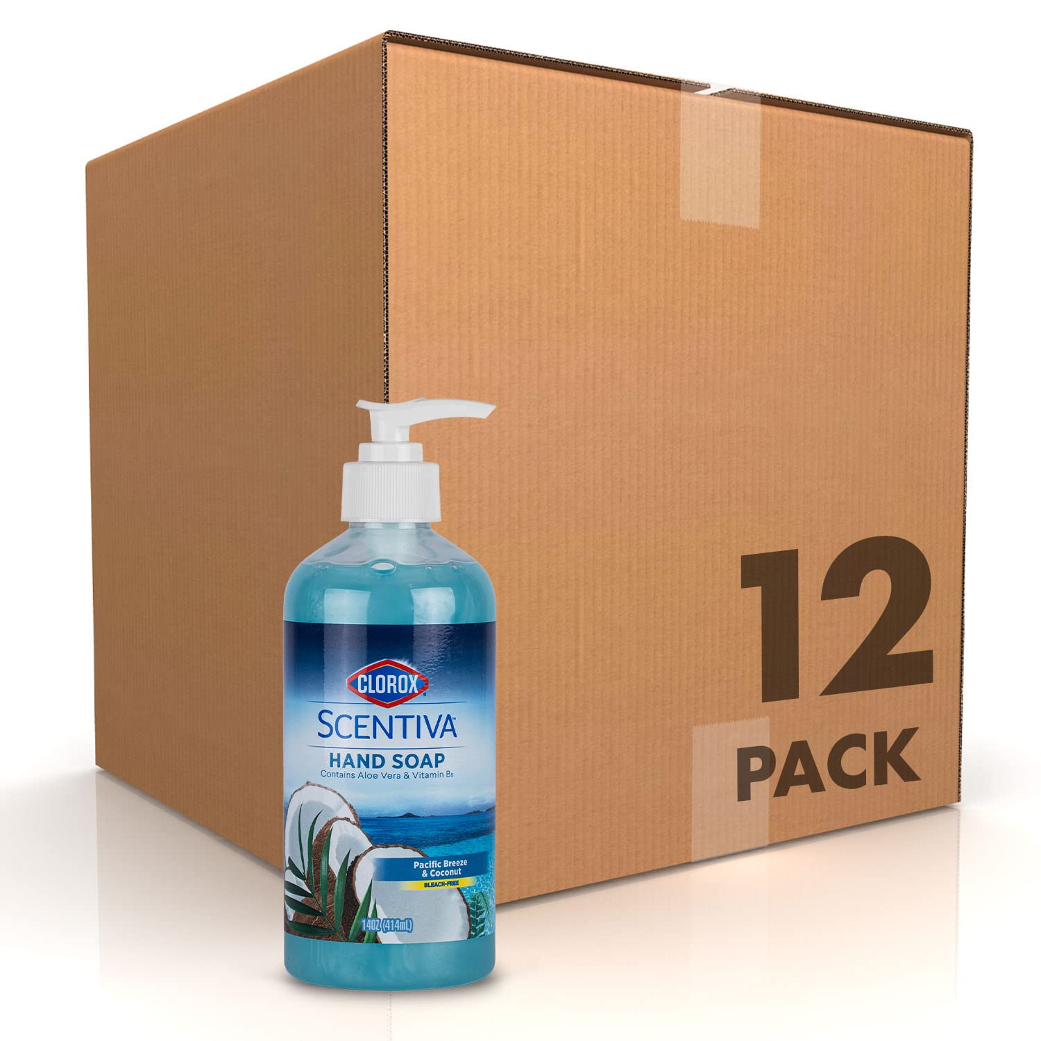 Clorox Scentiva Liquid Hand Soap | Pacific Breeze & Coconut Liquid Hand Wash With Aloe Vera & Vitamin B5 | Bleach-Free Scented H