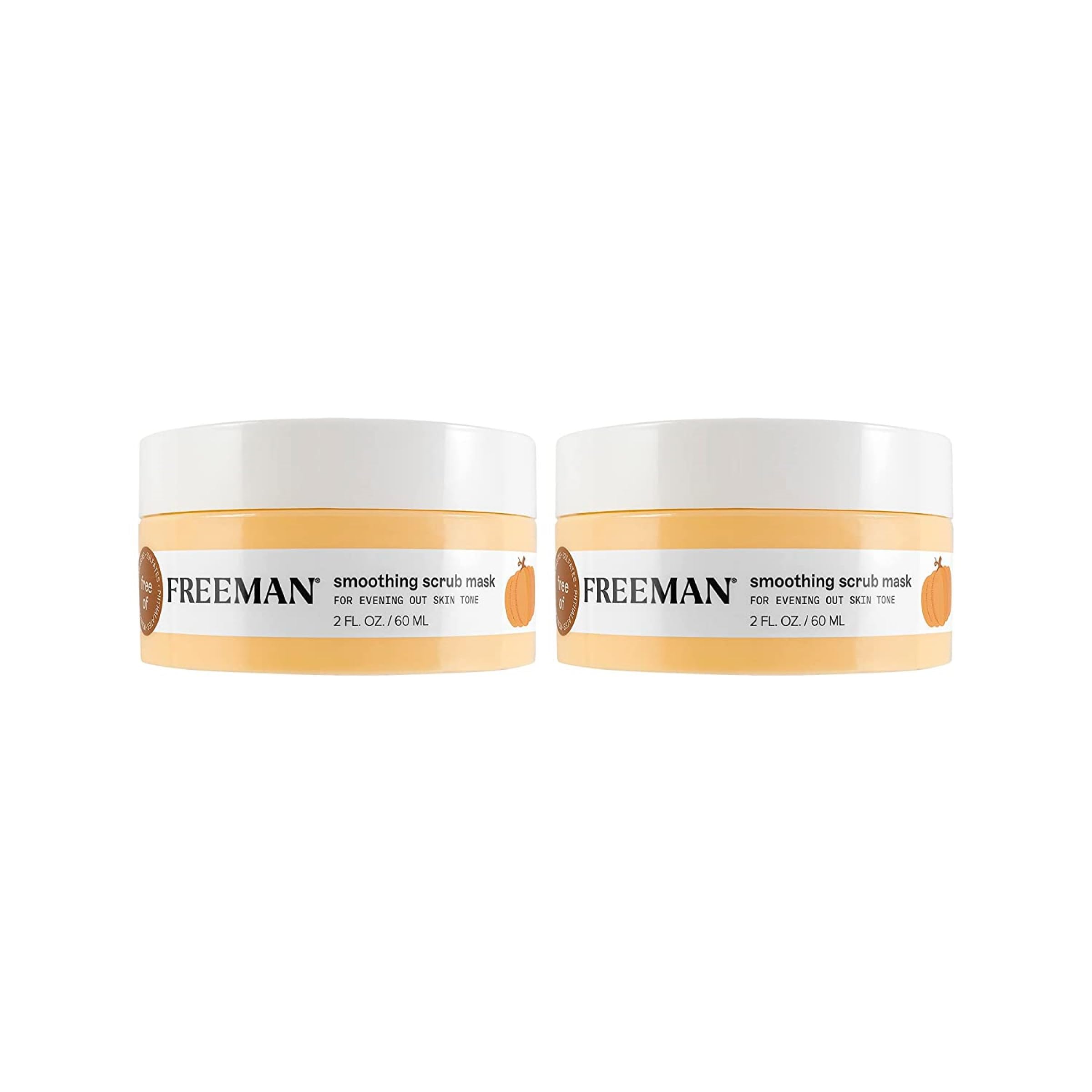 Freeman Smoothing Scrub Mask, Facial Mask & Face Scrub For Exfoliating Skin, Improve Skin Tone, Pumpkin Enzymes & AHAs, Travel S