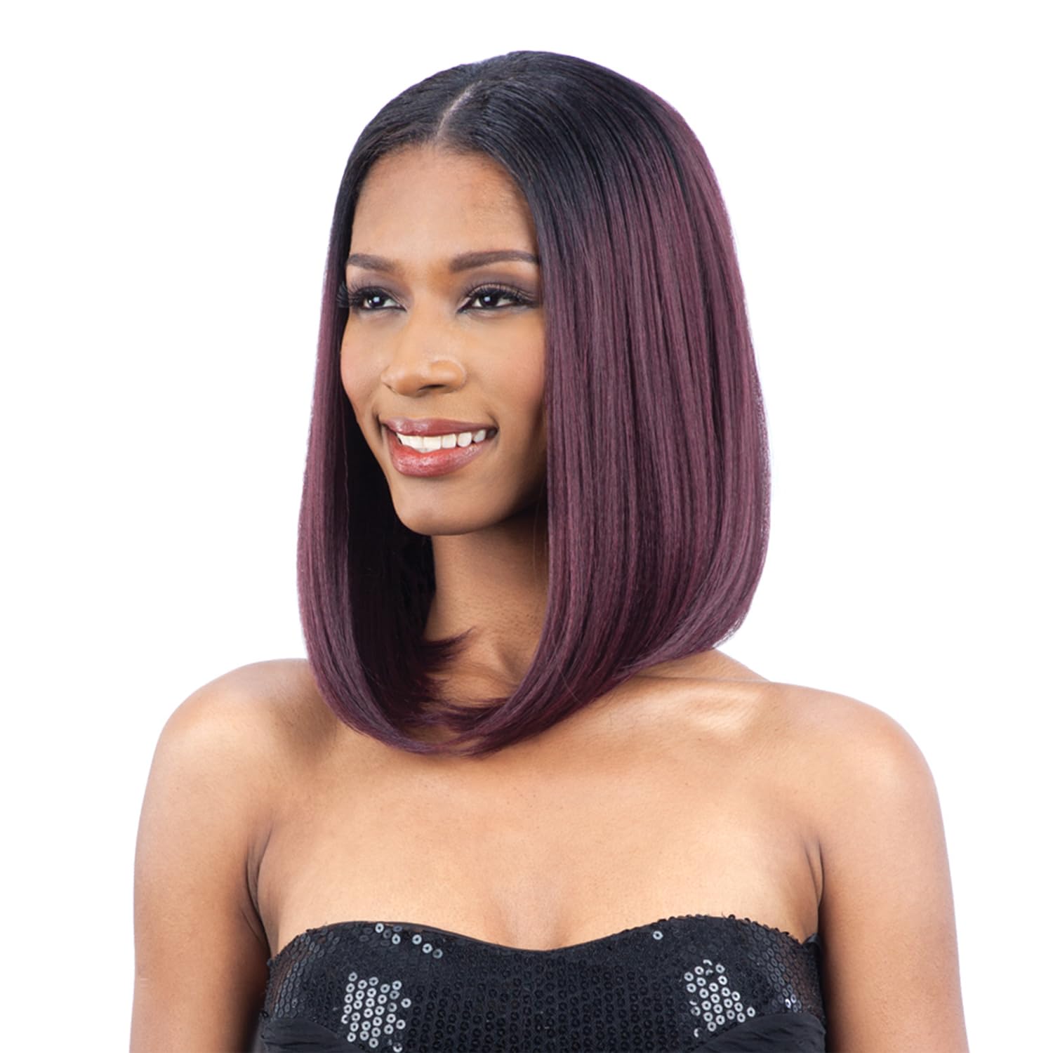 OVAL PART LONG BOB (1B Off Black) - FreeTress Synthetic Wig