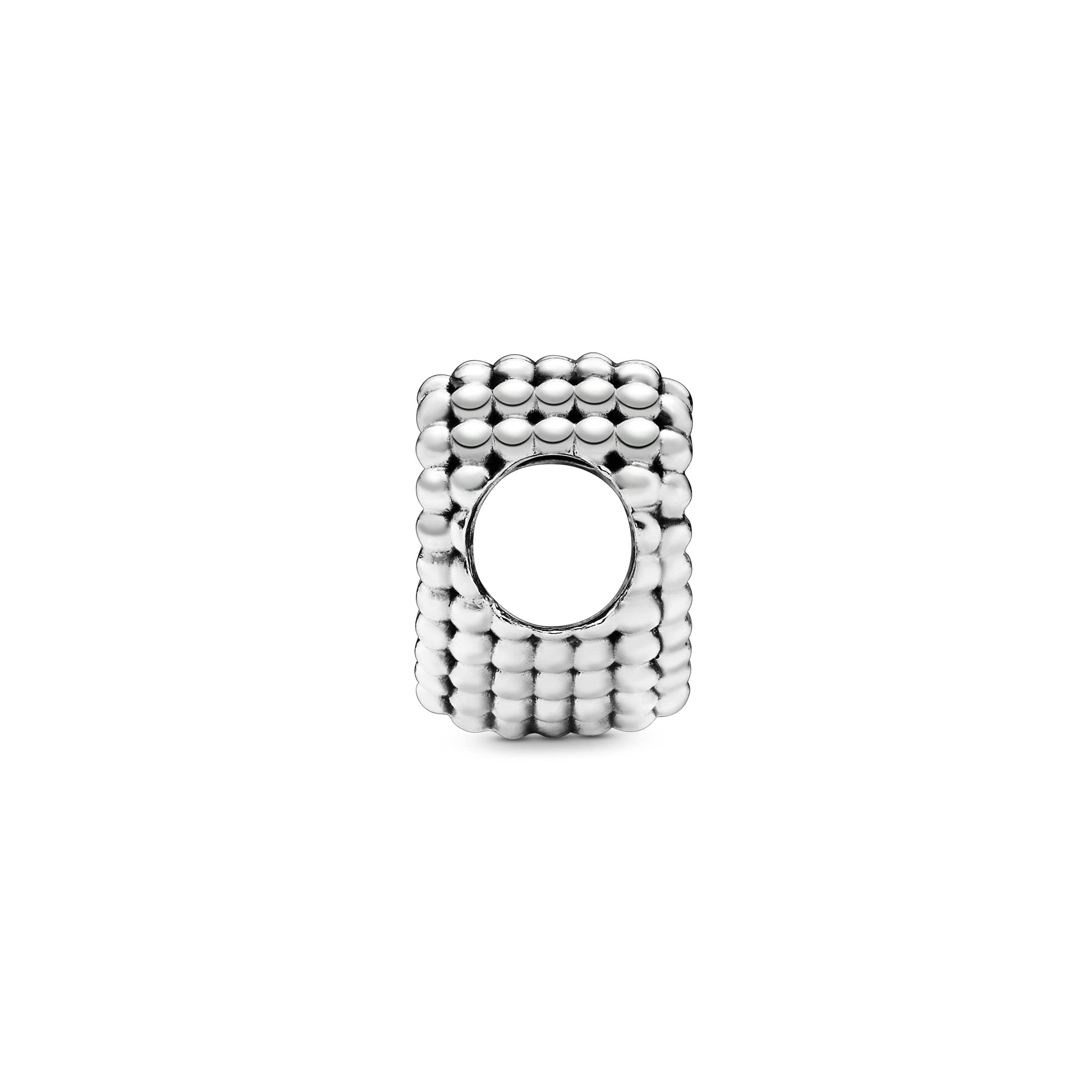 PANDORA Beaded Open Heart Charm - Sterling Silver Jewelry for Women - Model 797516 - One Size - Compatible with Moments Bracelets