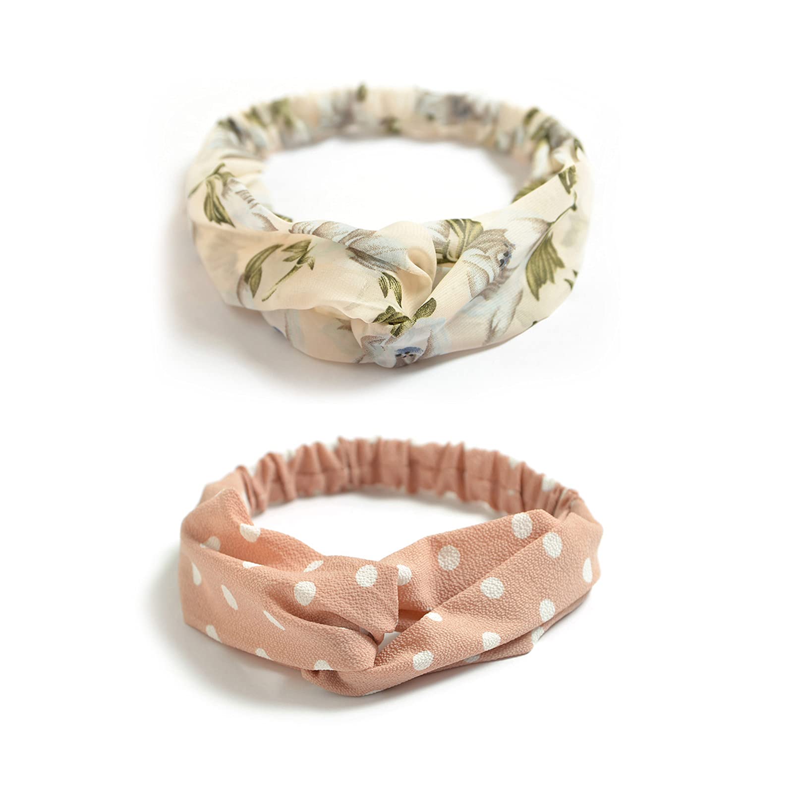 Dreshow 10 Pack Boho Headbands For Women Girls Criss Cross Elastic Hair Band Twisted Head Wrap Floral Hair Accessories