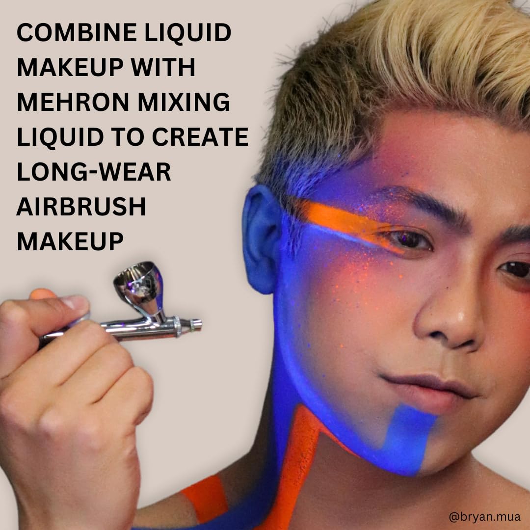 Mehron Liquid Makeup Face & Body Paint, 1 oz - Pink, Airbrush Compatible, Perfect for Halloween & Cosplay (Model 111-PK-1)