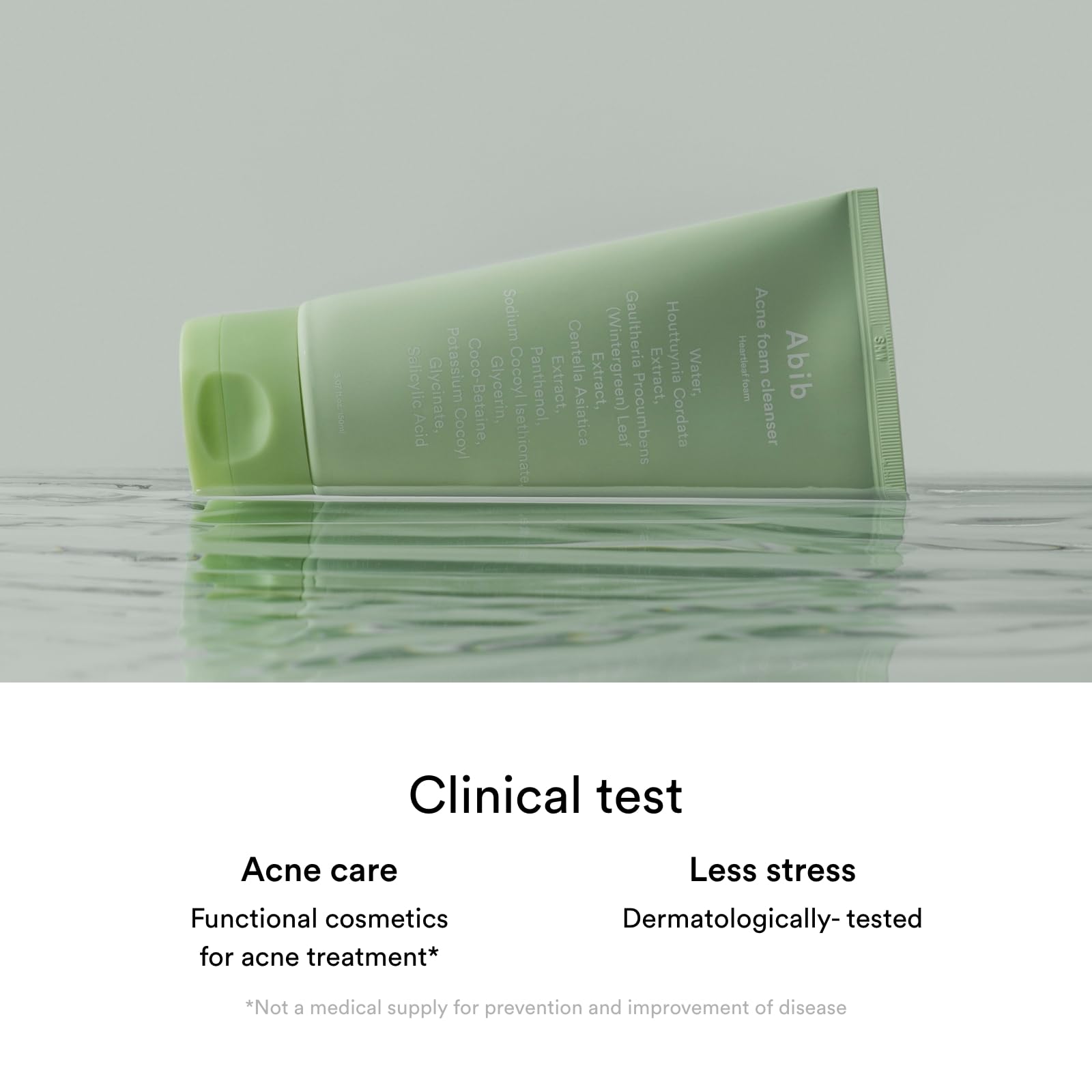 Abib Acne Foam Cleanser Heartleaf Foam 5.07 Fl Oz / 150 Ml I Hydrating Mild Acidic Daily Facial Cleanser, Panthenol B5 Soothing