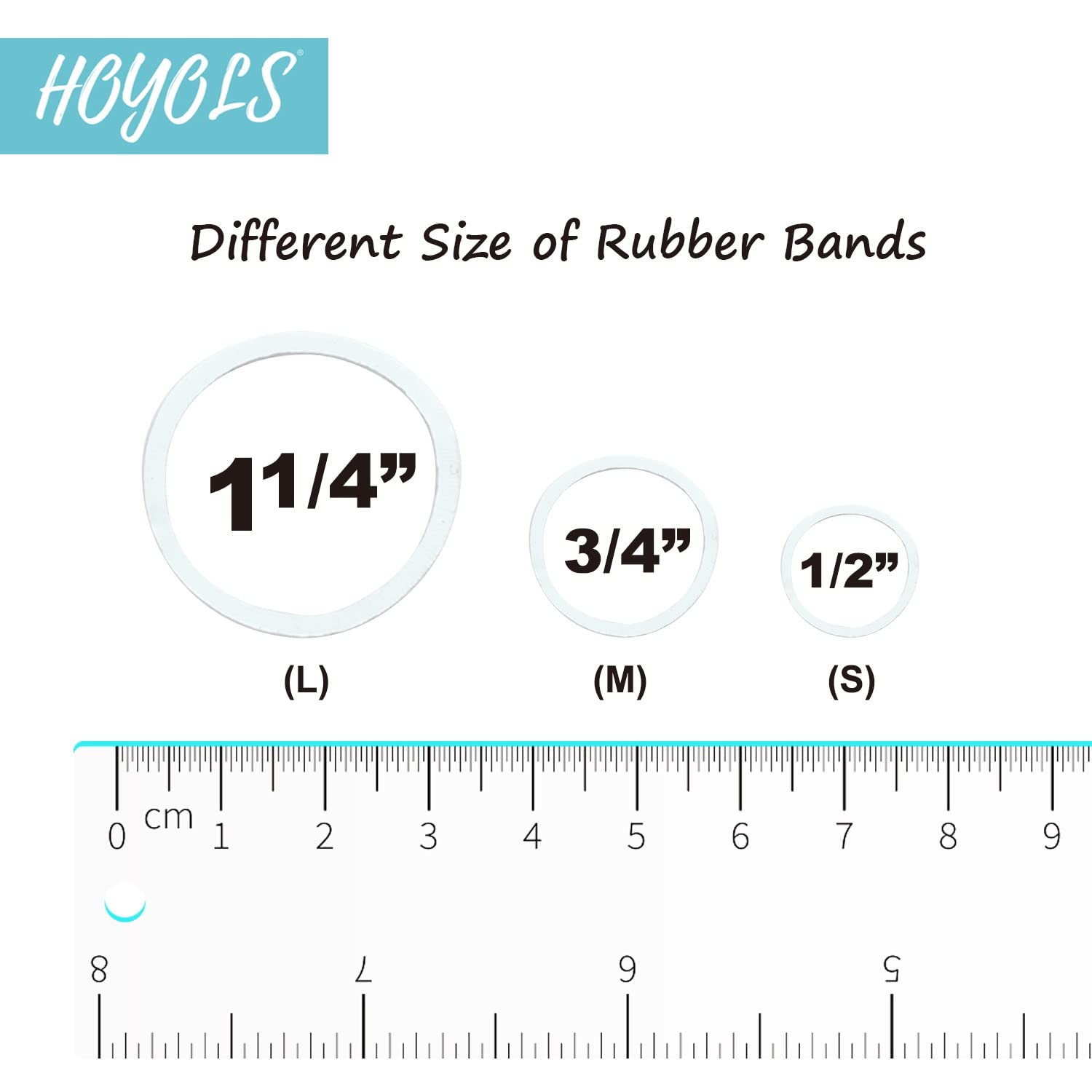 Hoyols 3/4 Inch White Hair Rubber Bands For Hair Ties, Small Elastics Bands Ponytail Holders For Women Baby Girls Kids Thick Hai