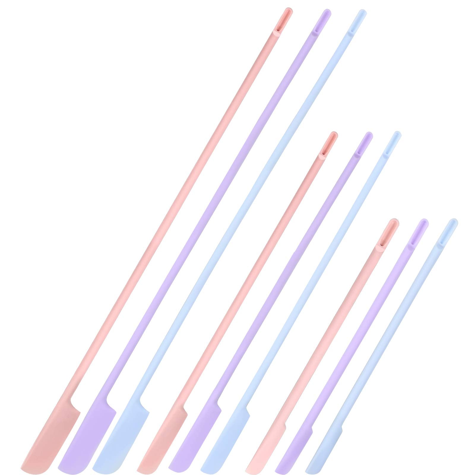 9 Pieces 3 Sizes Silicone Spatula for Beauty and Kitchen Silicone Makeup Spatula Silicone Bottle Scraper Spatula Lotion Spatula 