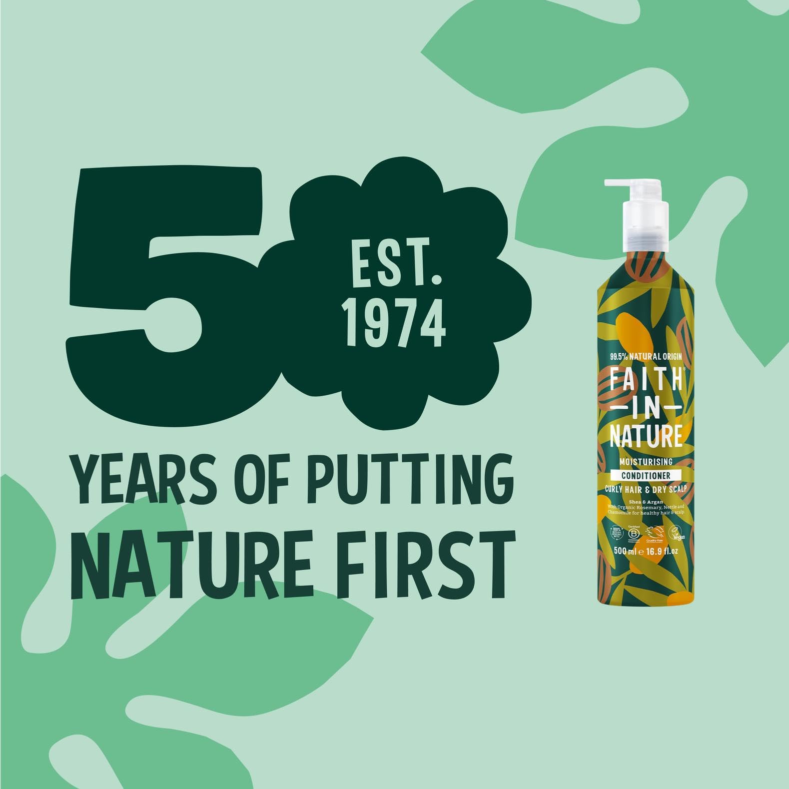 Faith In Nature Natural Aluminium Bottle Conditioner - Vegan & Cruelty Free, No SLS or Parabens - 16.9 fl oz, Shea & Argan