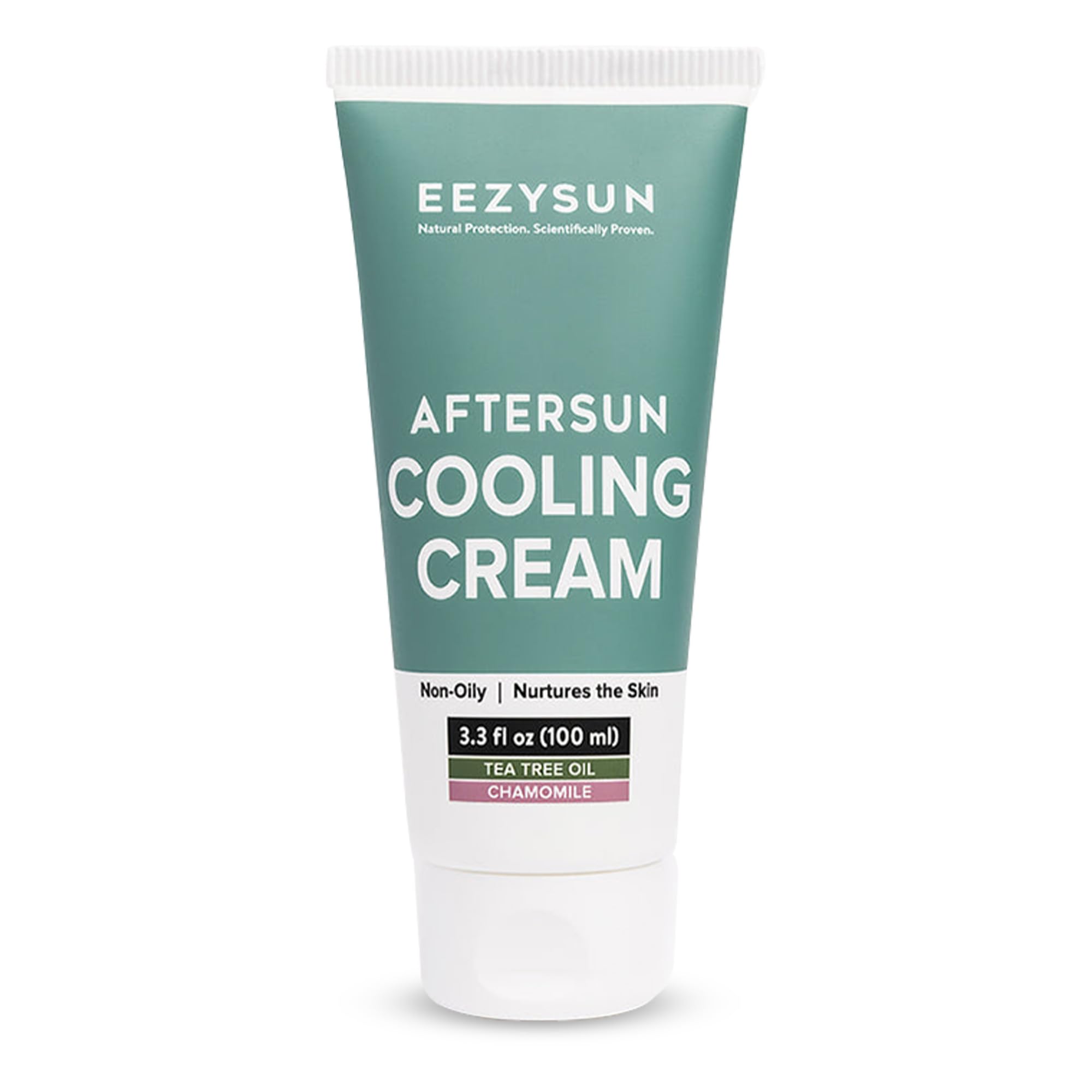 EEZYSUN AfterSun Cooling Cream | Vegan AfterSun Care with Aloe Vera, Tea Tree Oil, & Chamomile to Soothe, Hydrate, & Repair Sunb