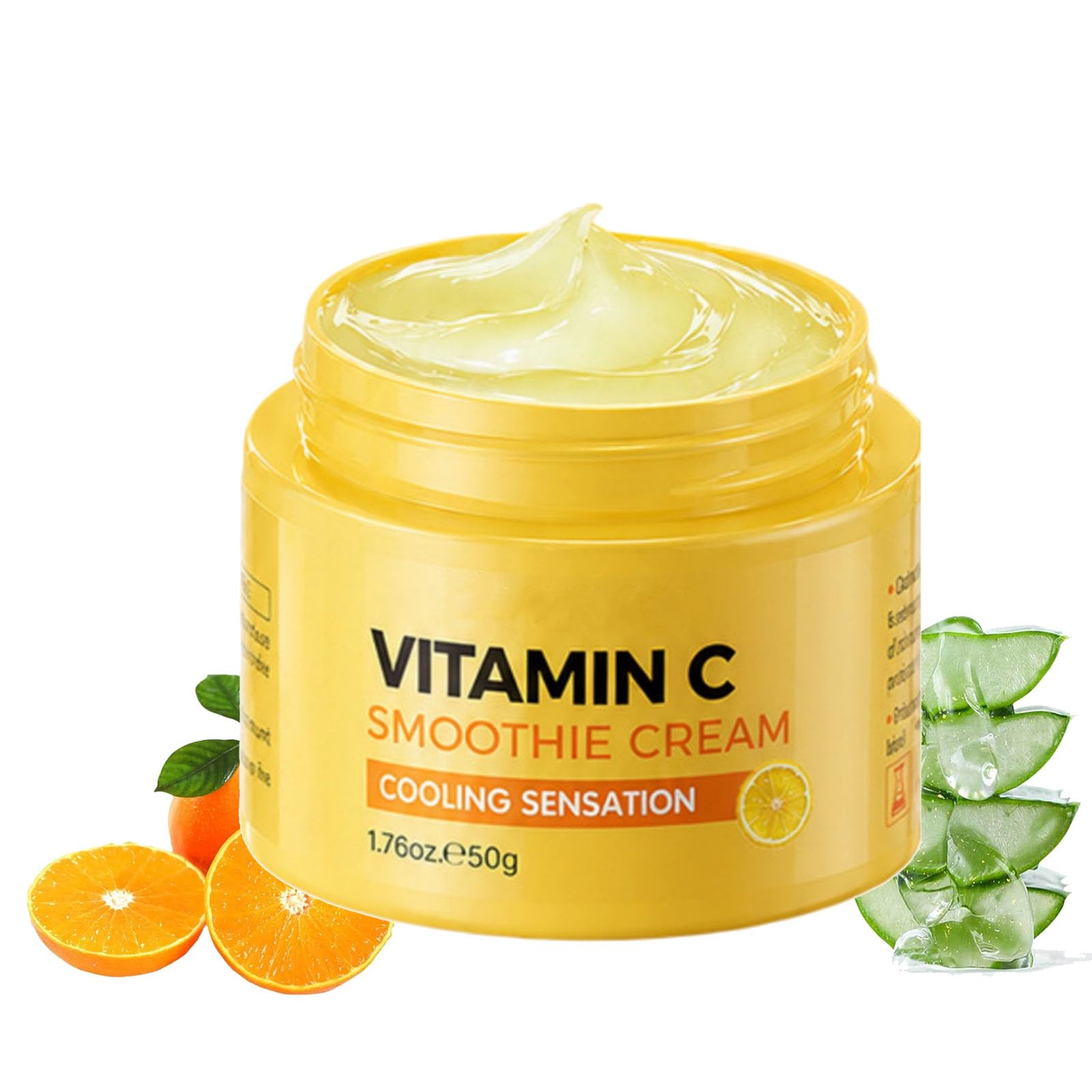 Vitamin C Smoothie Cream,Summer Icy Cool Facial Gel, Lightweight NonSticky Face Serum,Fast Absorbing Antioxidant Face Moisturiz