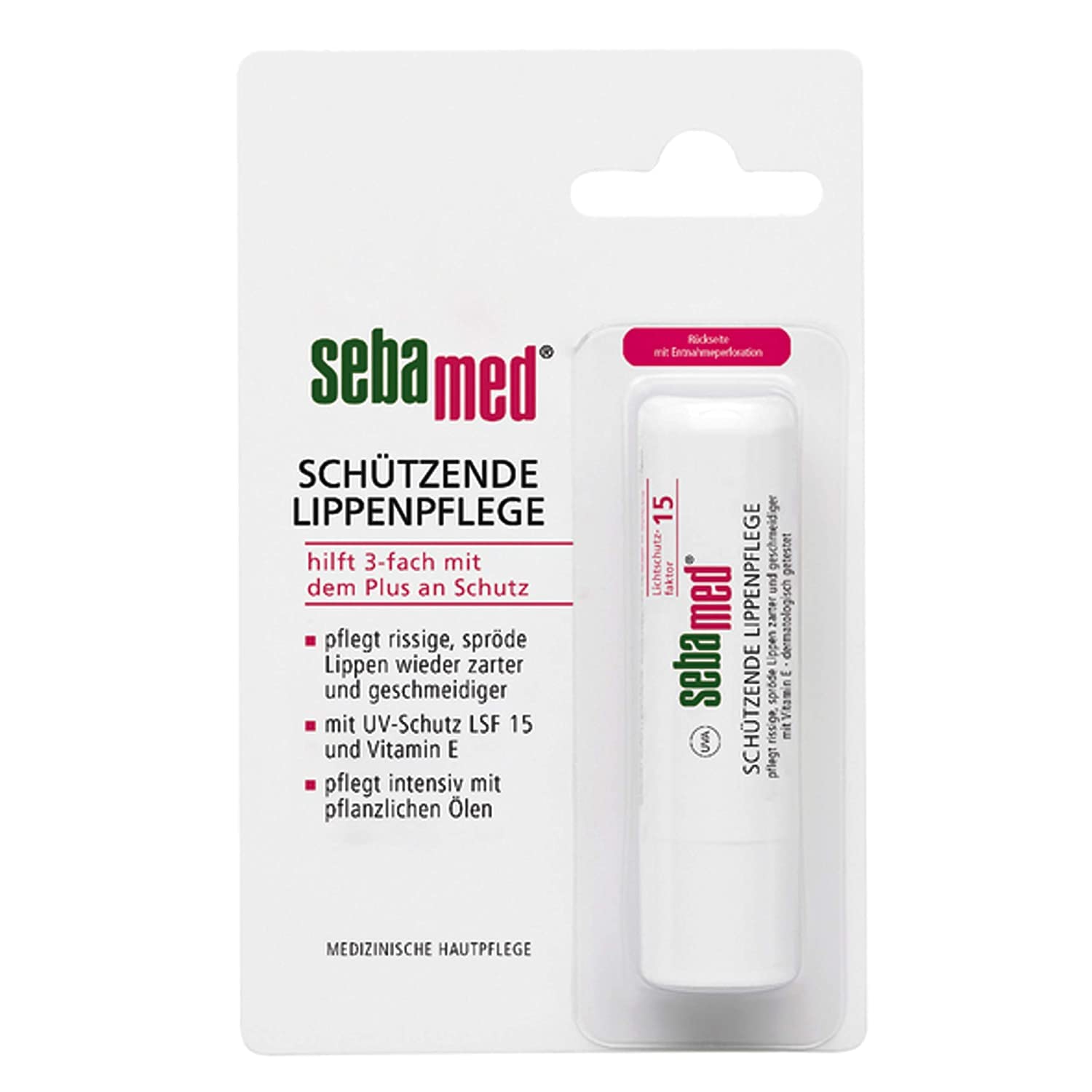 Sebamed Protective Lip Care pen, Nourishes Chapped, Brittle Lips Again Softer and Smoother, With Vitamin E and UV Protection SPF