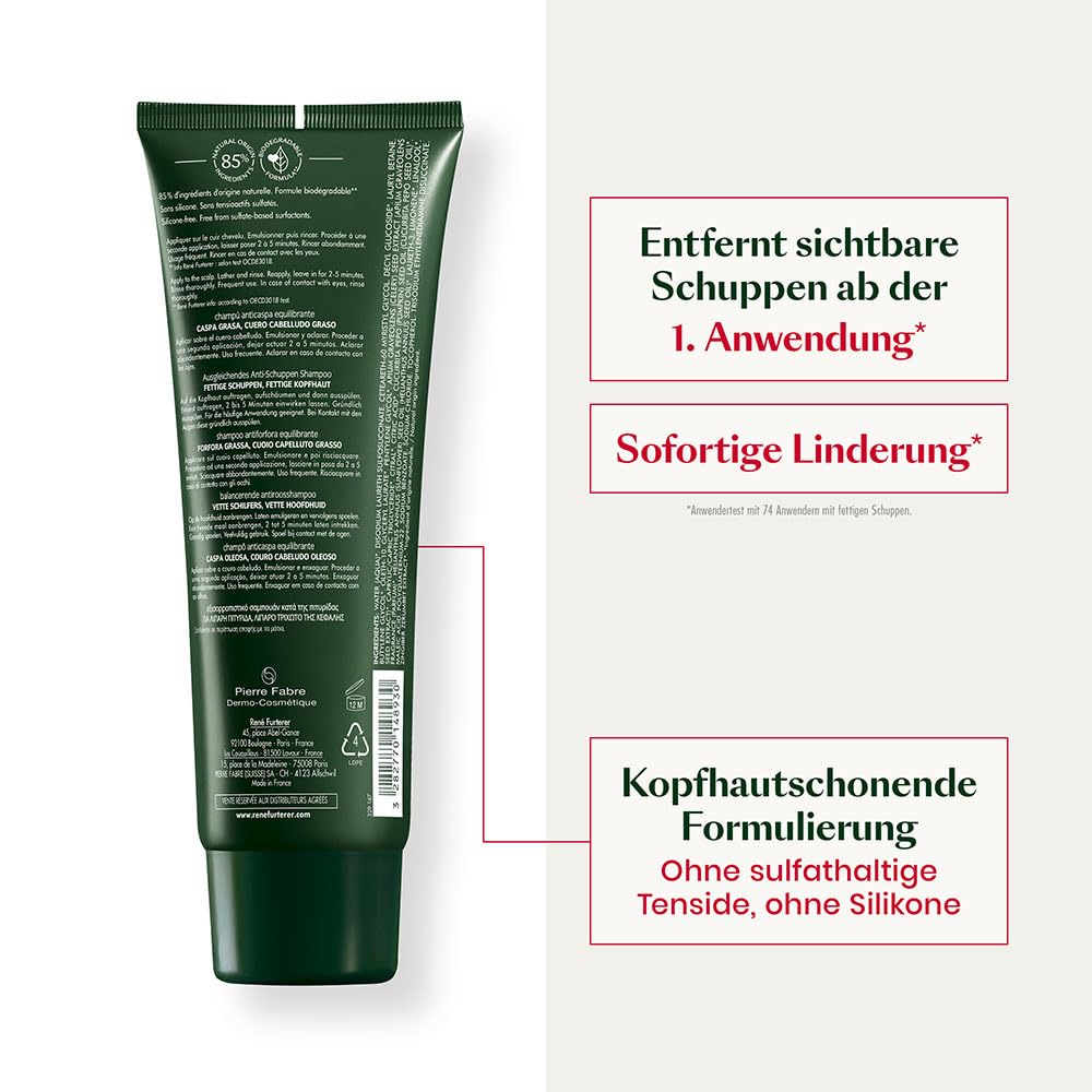 Rene Furterer NEOPUR Scalp Balancing Shampoo - For Dry Scalps Prone to Loose Dandruff - With Wild Ginger & Celery Seed - Dermato