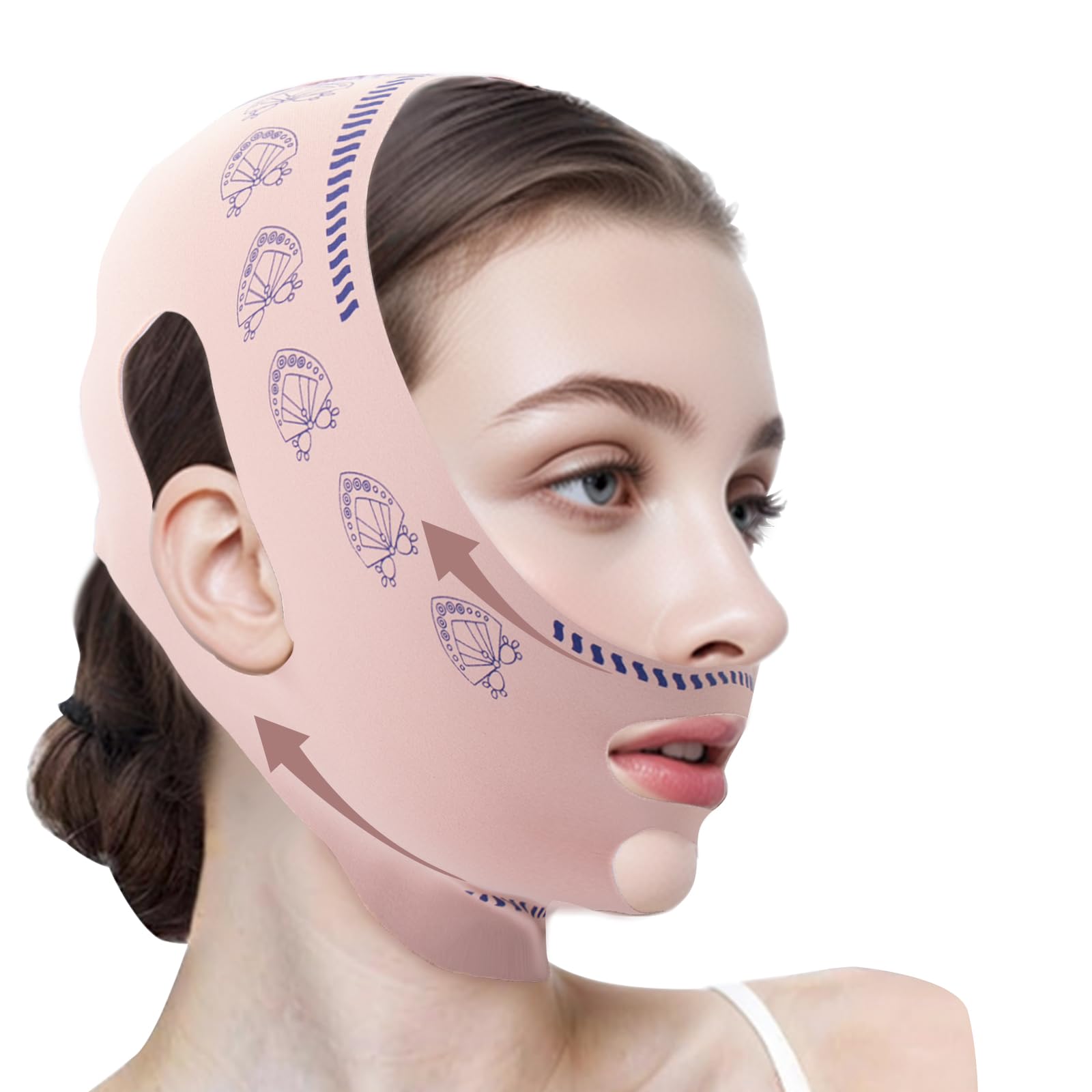 Chin Strap for Sleeping, Reusable Double Chin Reducer Eliminator for Women, V Line Lifting Mask Face Slimming Strap, Breathable 