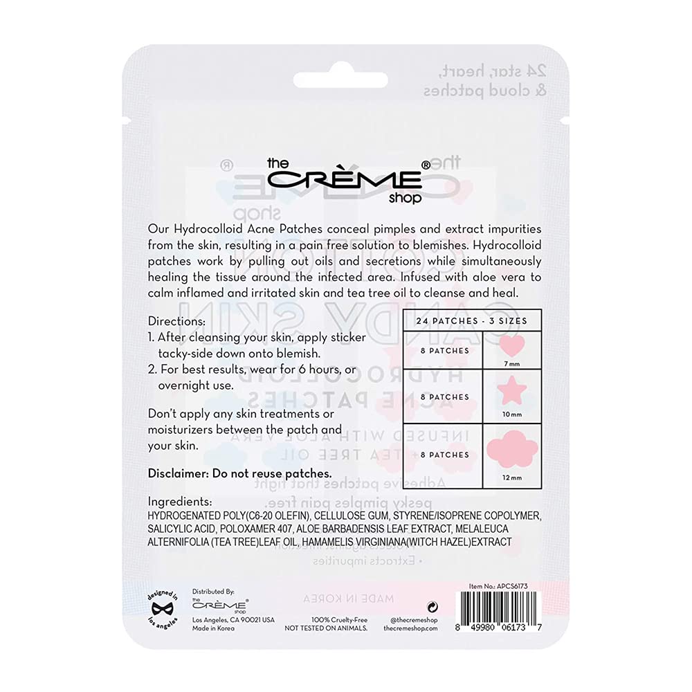 The Crme Shop Cotton Candy Skin - Hydrocolloid Acne Patches, Acne Healing Dots, Acne Stickers, Acne Treatment Patches | Ultra Al