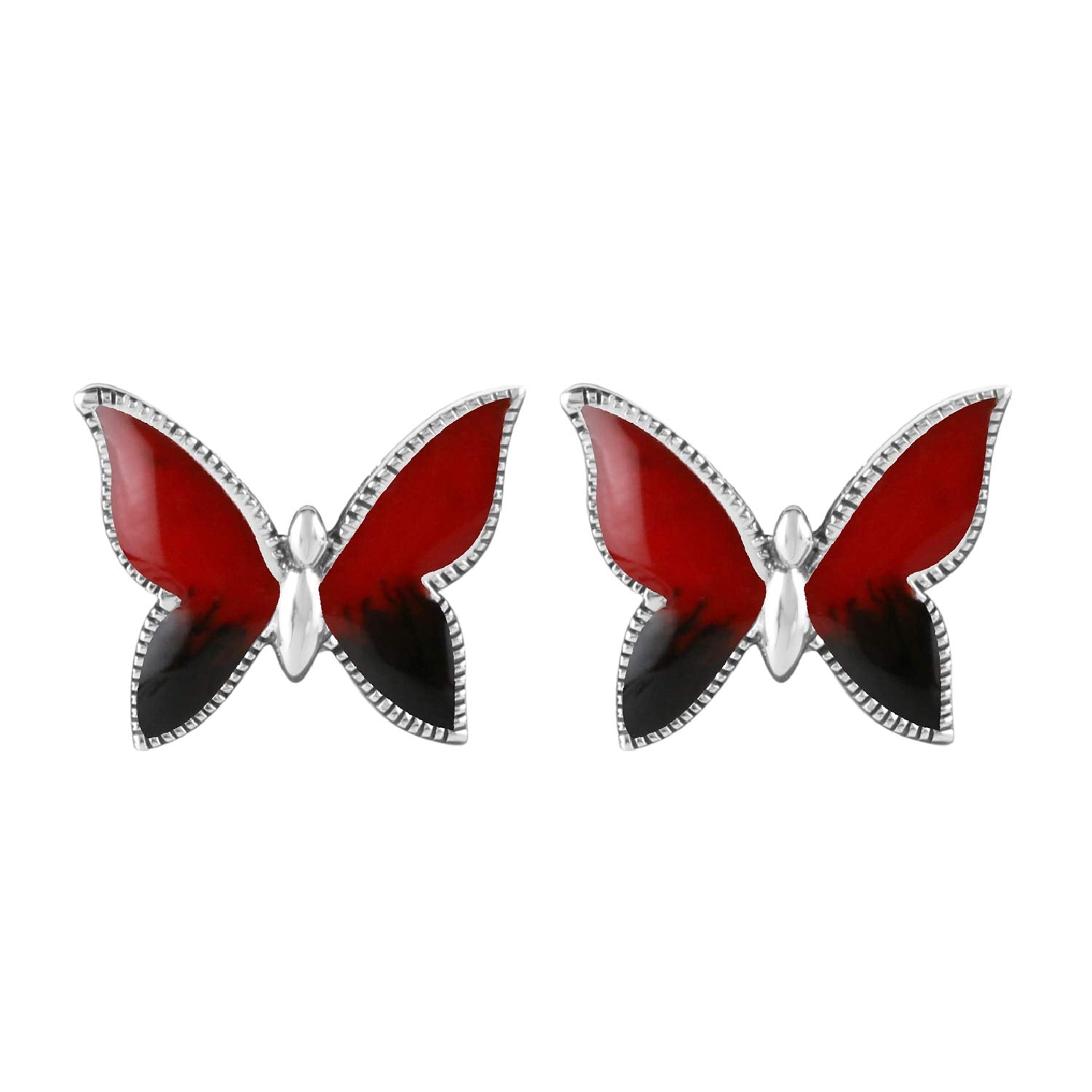 Ananth Jewels 925 Silver Stud Earrings For Women Red