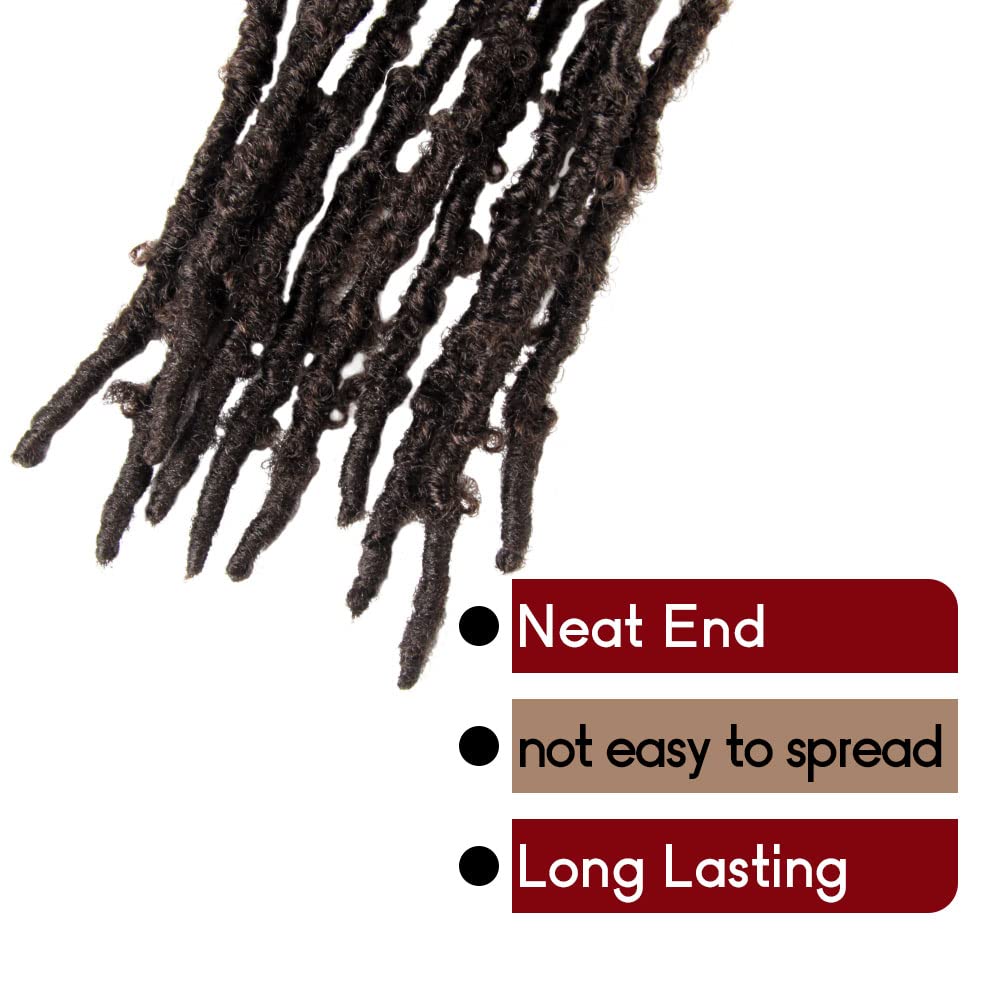 8 Packs Butterfly Locs Crochet Hair 14 Inch Light Weight Butterfly Faux Locs Crochet Hair Short Brown Distressed Butterfly Locs,