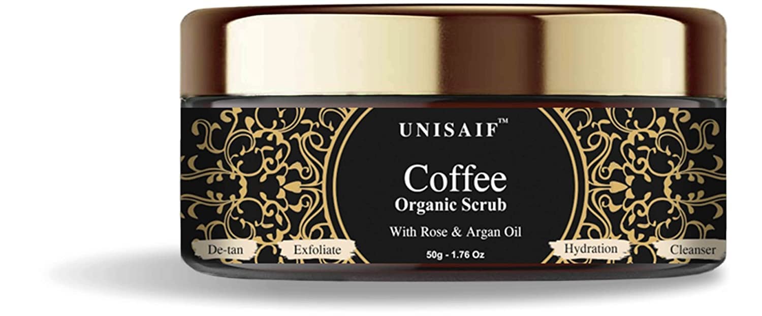 Unisaif Coffee Scrub Body Exfoliator - Exfoliating Body Scrub with Rose Oil for Smooth Skin | Nourish Your Skin with Coffee Body