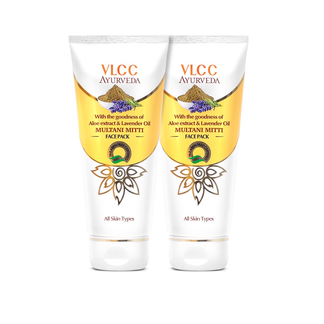 Vlcc Ayurveda Multani Mitti Face Pack - 100G X 2 (Pack Of 2) - Calming Skin Brightening Mud Mask | Clay Mask For Hydration And D