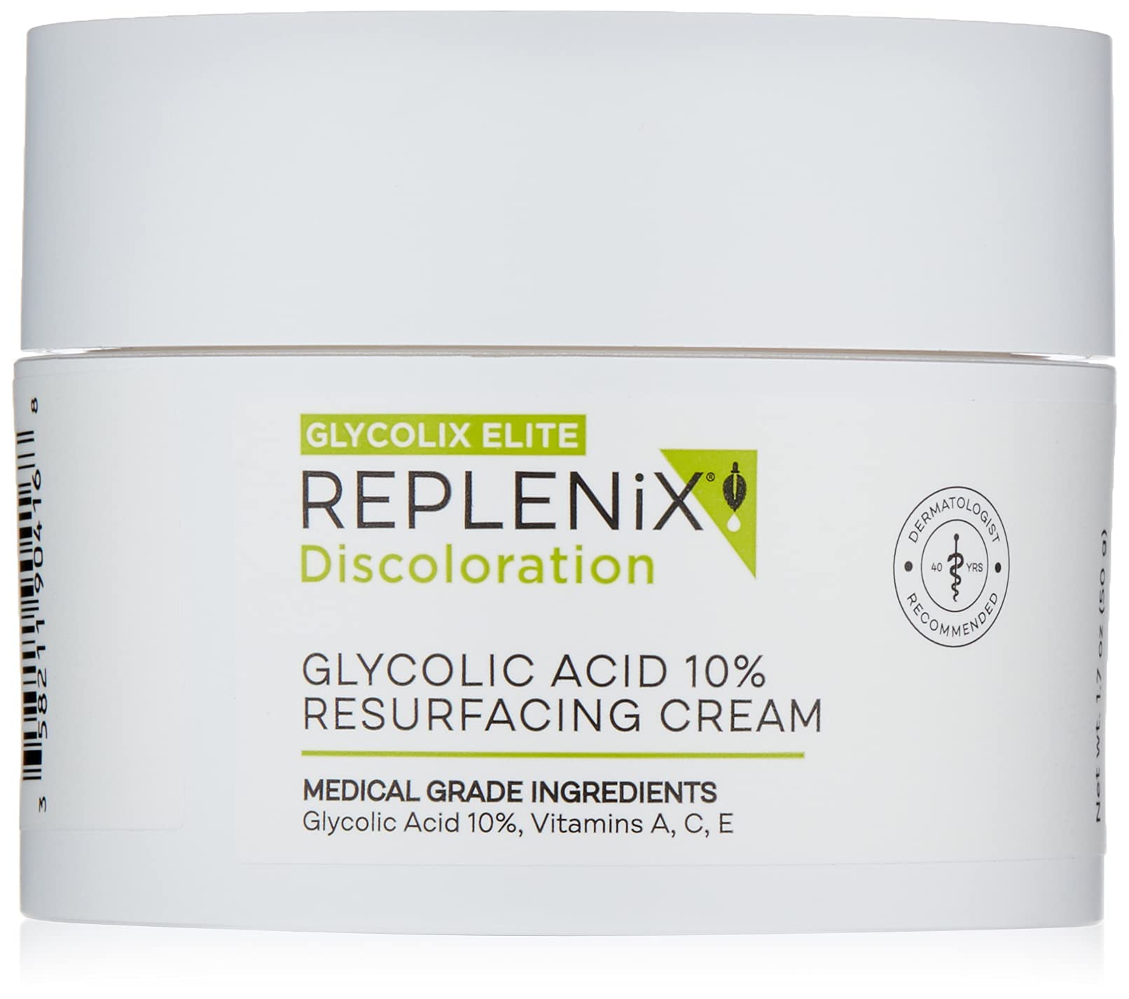 Replenix Glycolic Acid 10% Resurfacing Cream, Hydrating & Lightweight Medical-Grade Exfoliating Face Moisturizer For Skin Discol